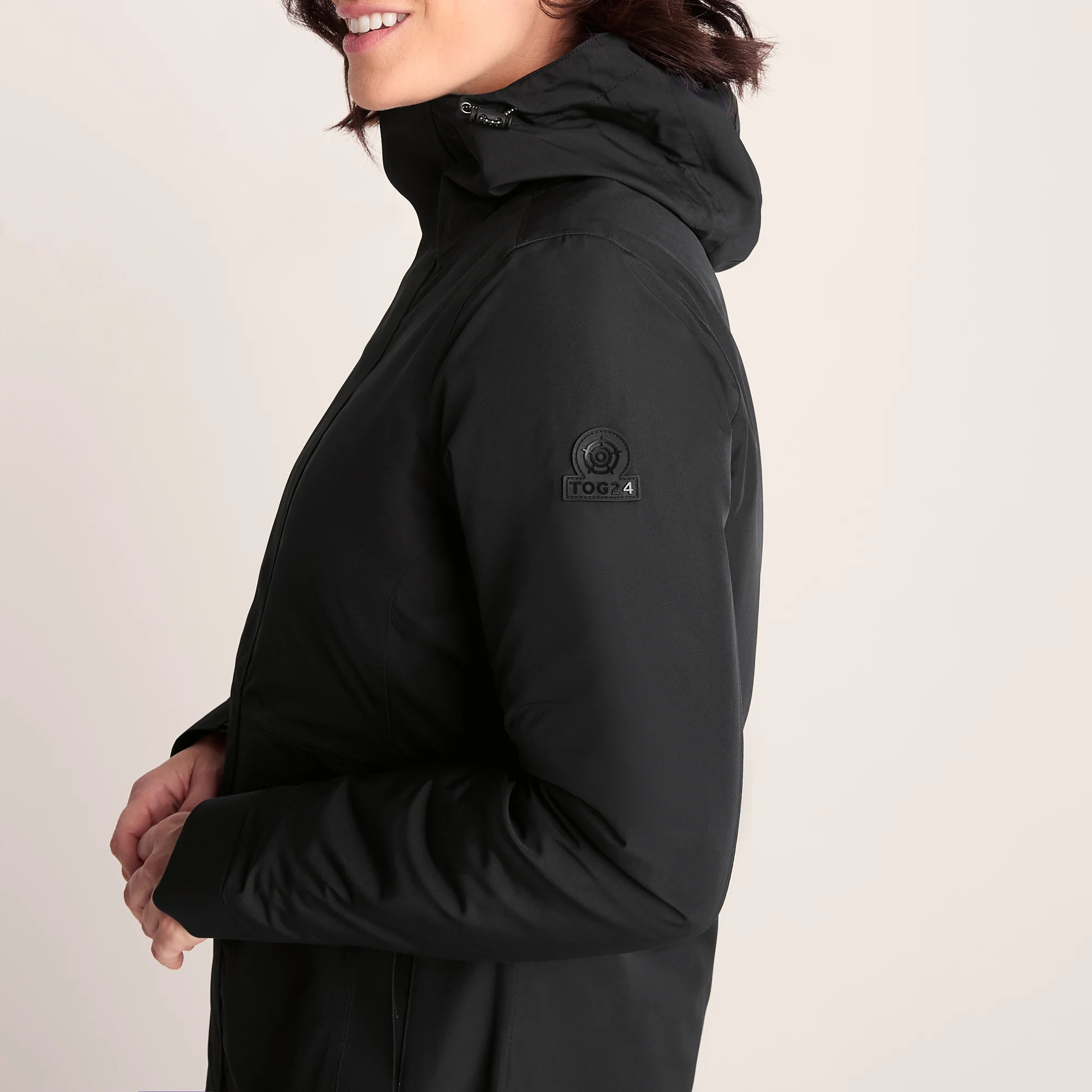 Saunter Womens Long Waterproof Jacket - Black - Image 6