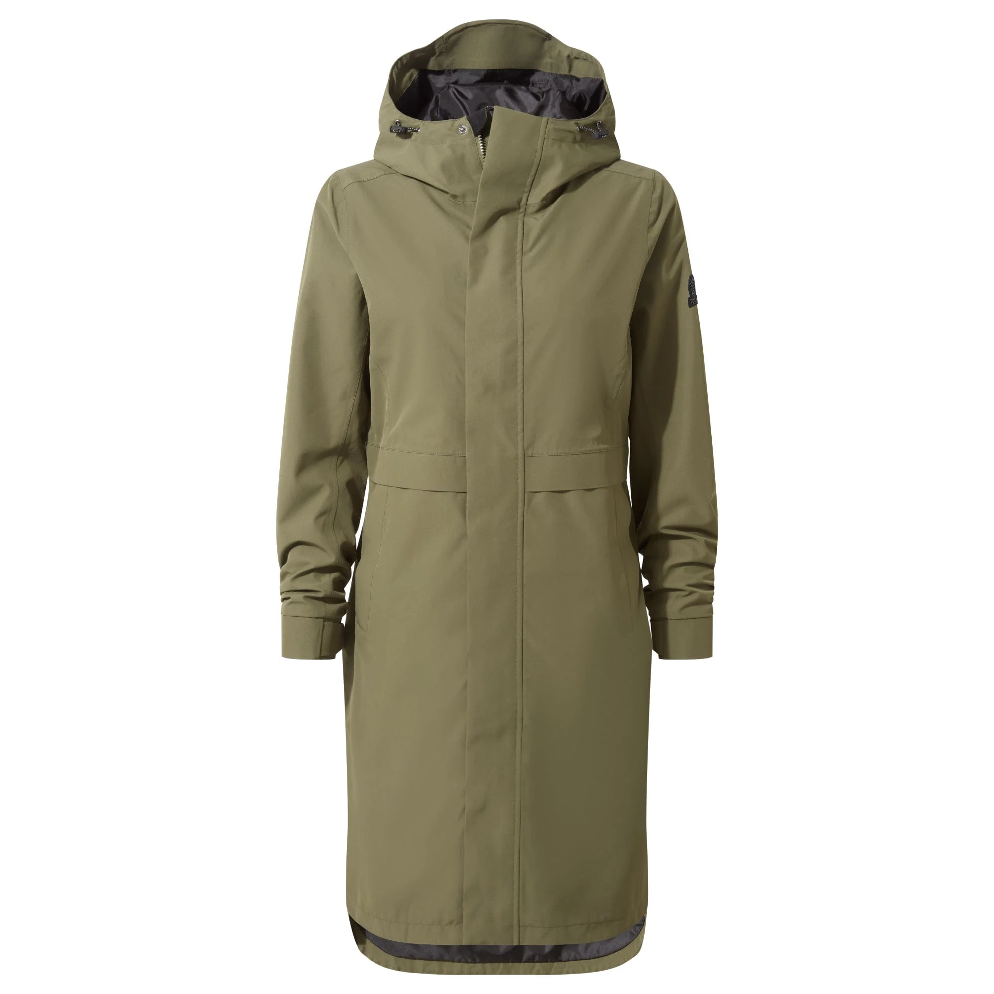 Saunter Womens Long Waterproof Jacket - Khaki - Image 8