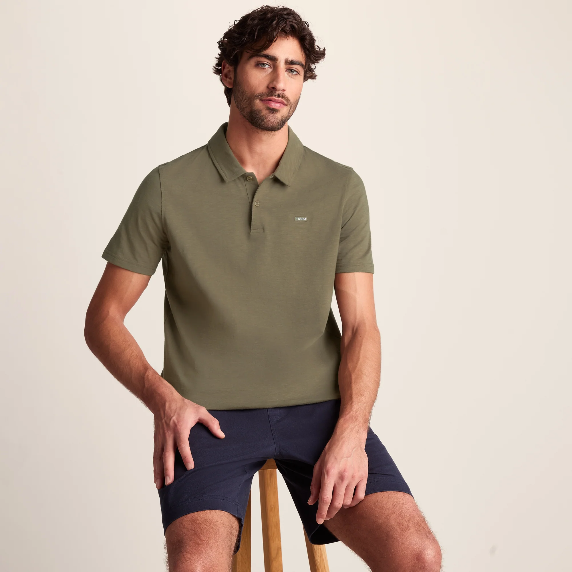 Sawyer Mens 100% Cotton Jersey Polo Shirt - Mushroom - Image 4