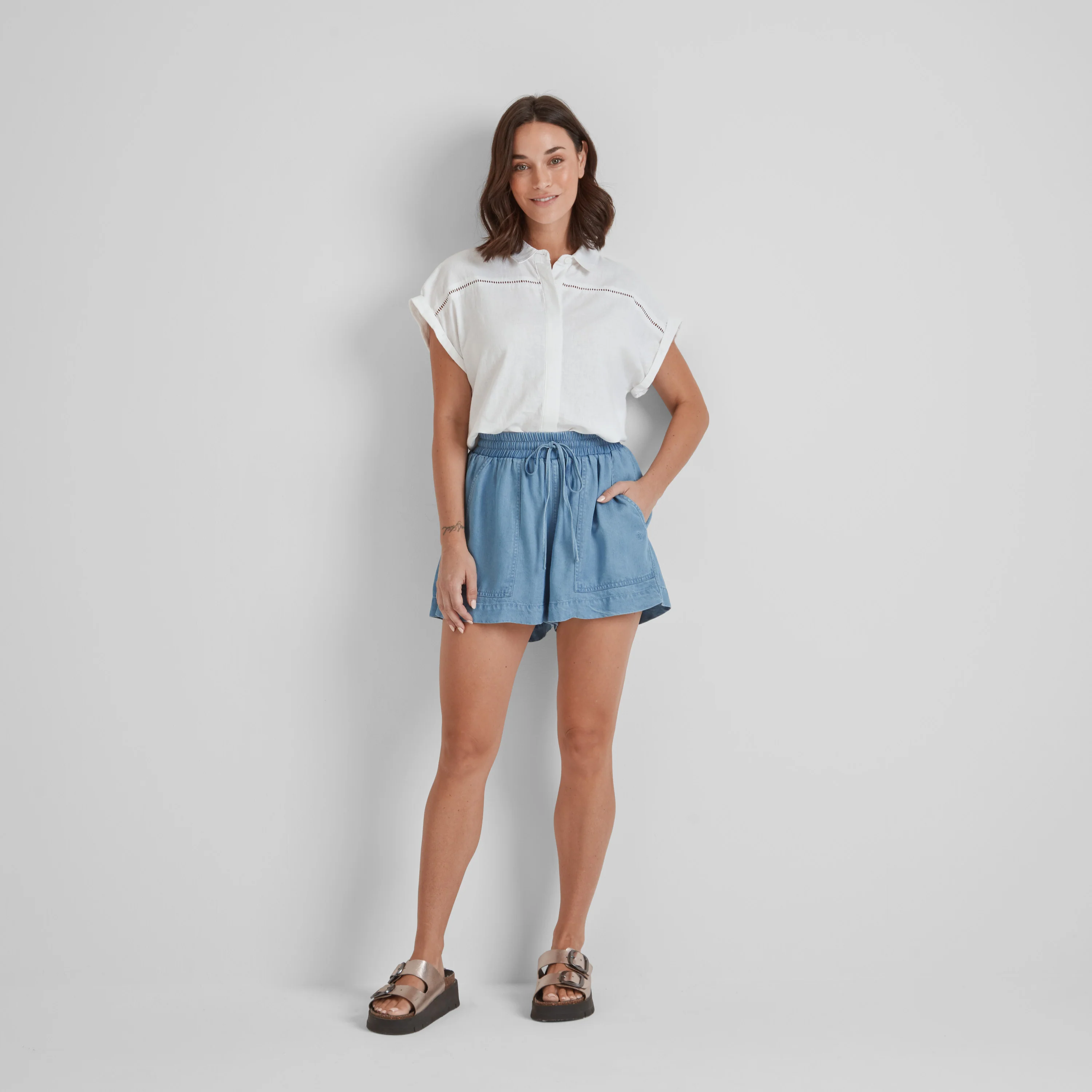 Serena Womens Short Sleeve Shirt - Optic White