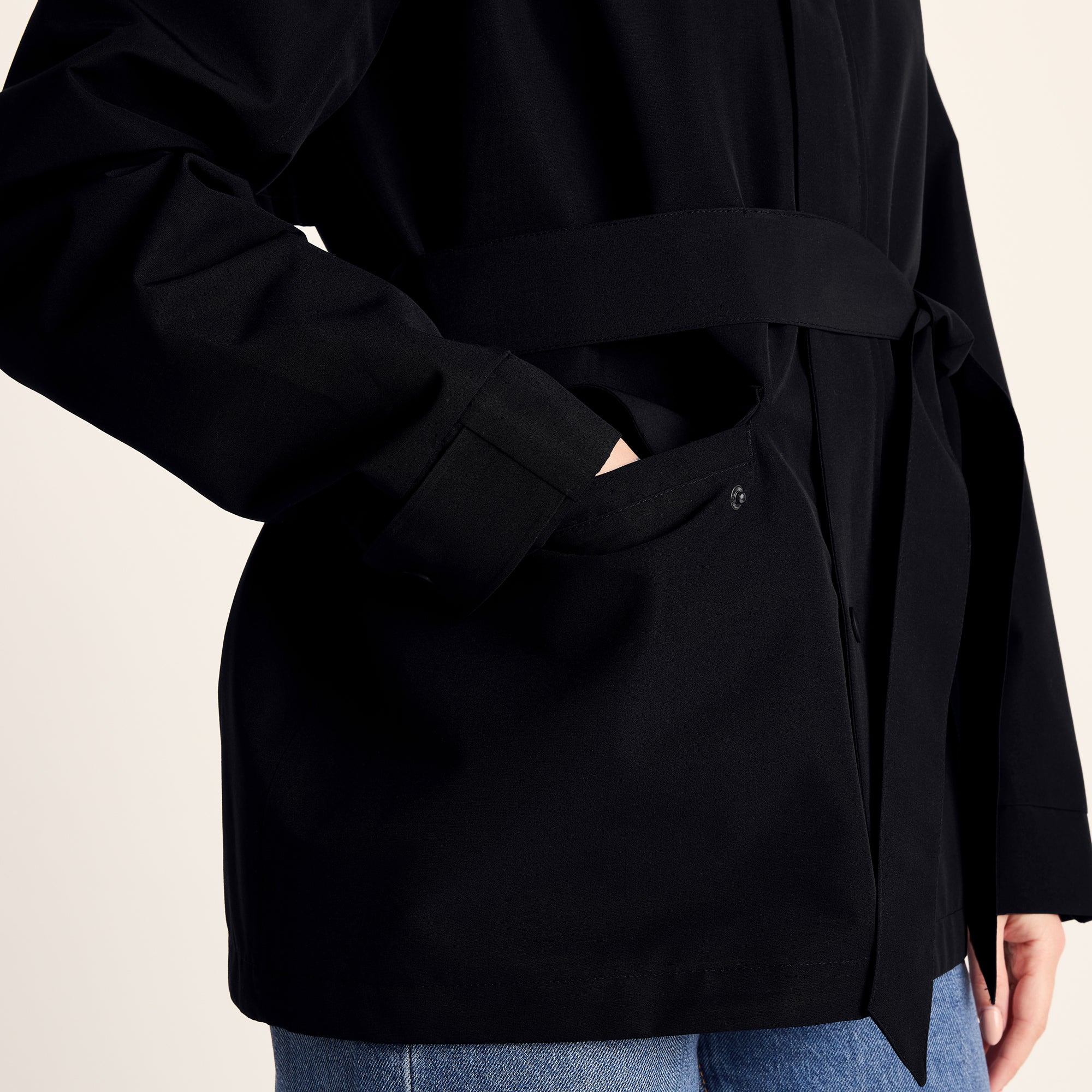 Shea Womens Waterproof Trench Coat - Black - Image 8