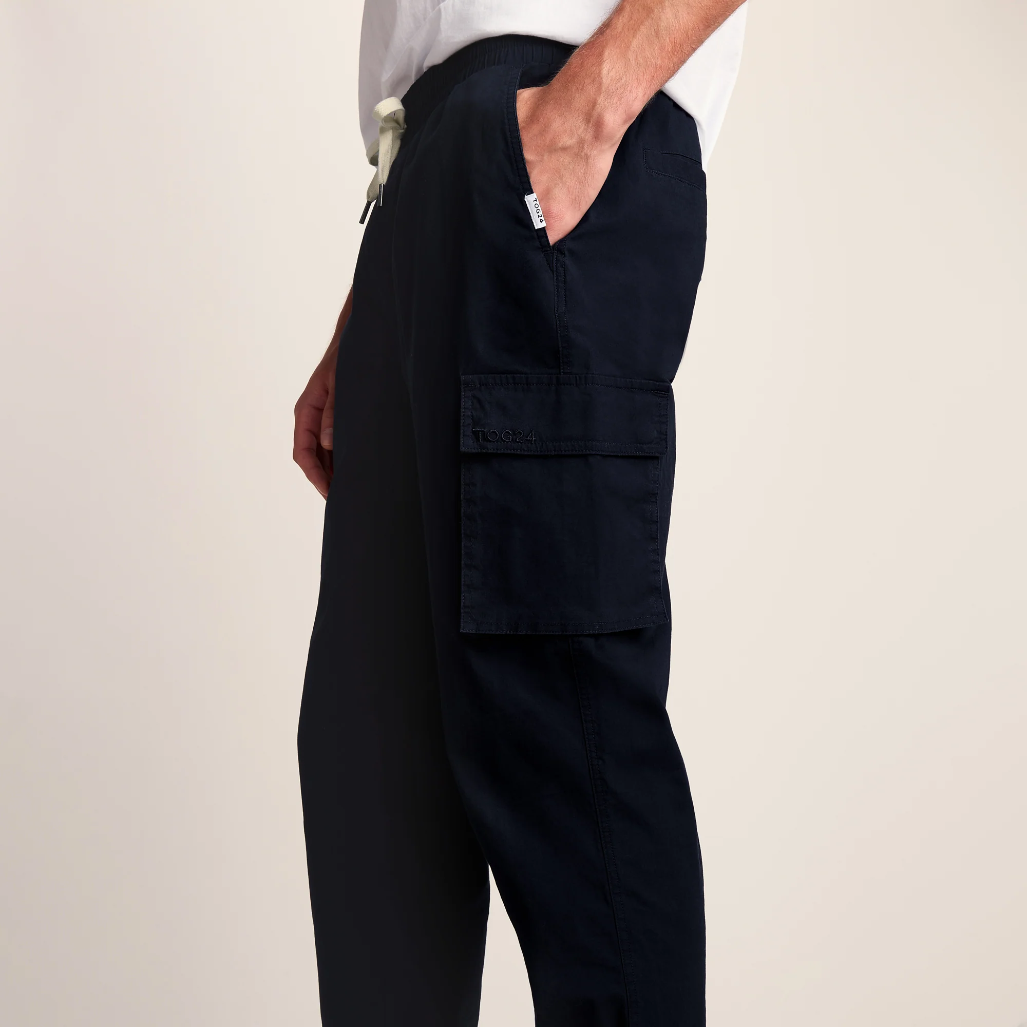Silas Mens Cargo Trousers - Dark Indigo - Image 5