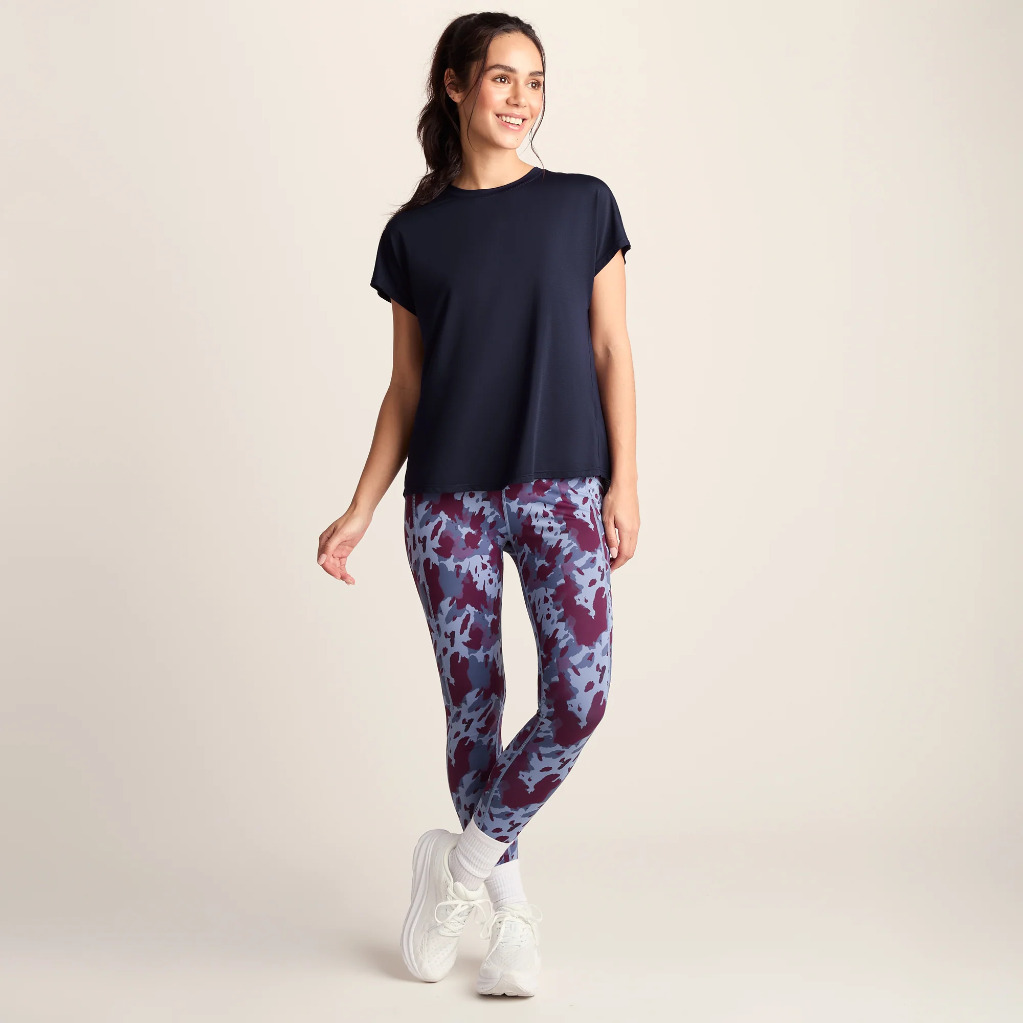 Skyla Womens Short Sleeve Performance Top - Oxford Blue - Image 2