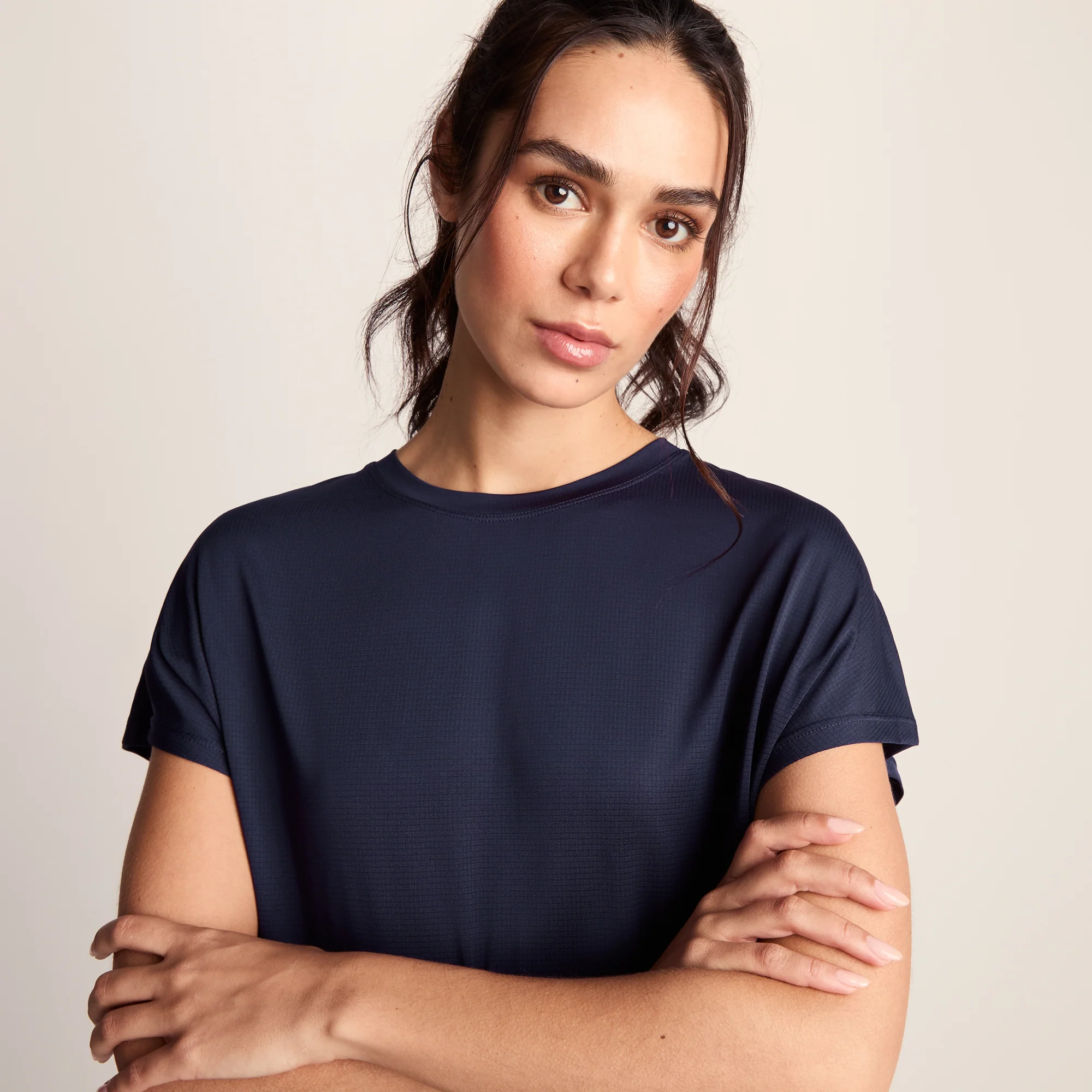 Skyla Womens Short Sleeve Performance Top - Oxford Blue - Image 5