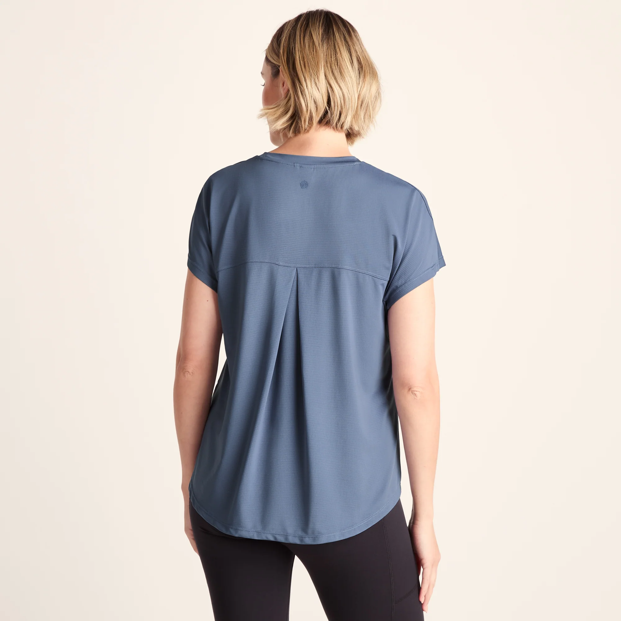 Skyla Womens Short Sleeve Performance Top - Smokey Blue - Image 3