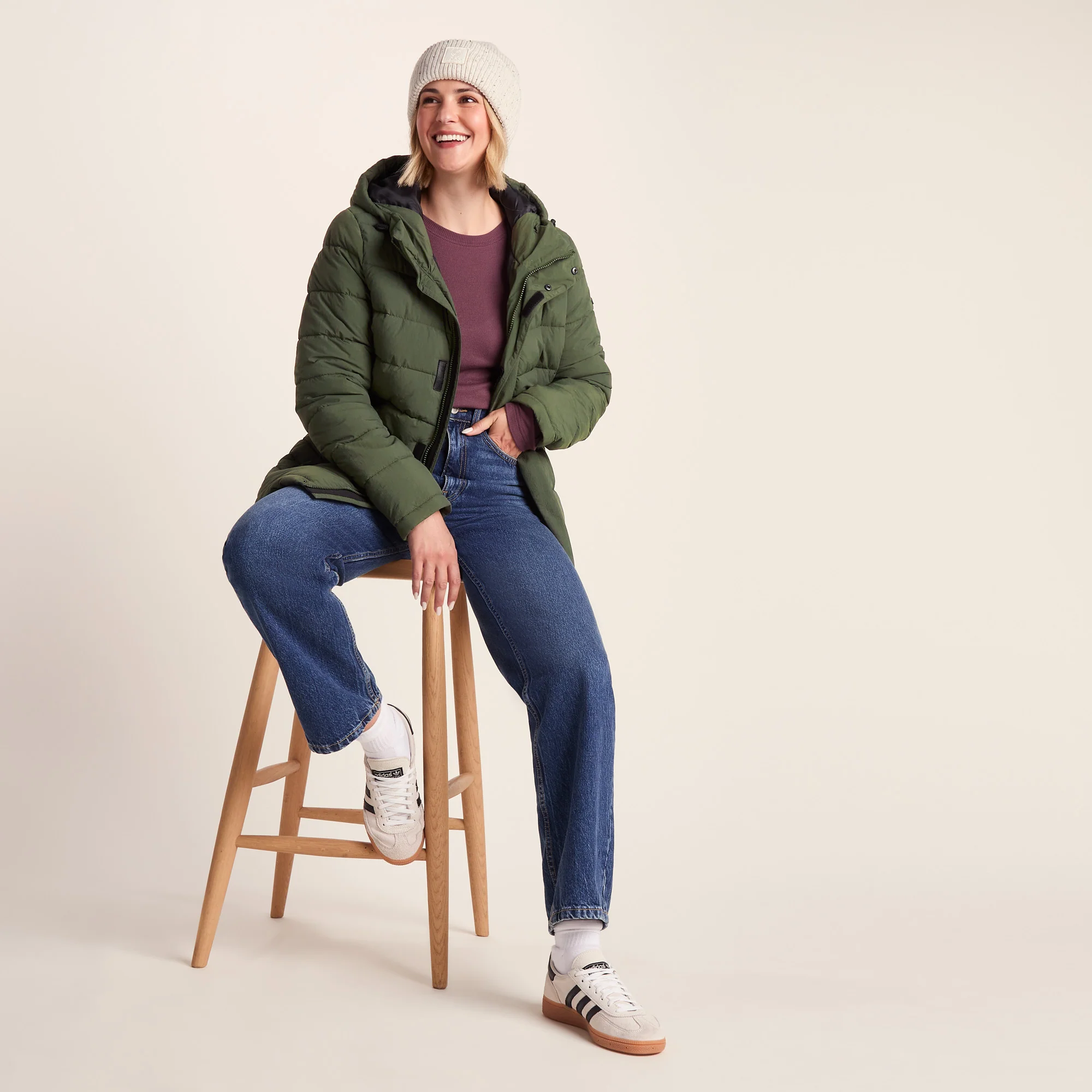 Sleight Womens Short Insulated Parka - Dark Green - Image 4