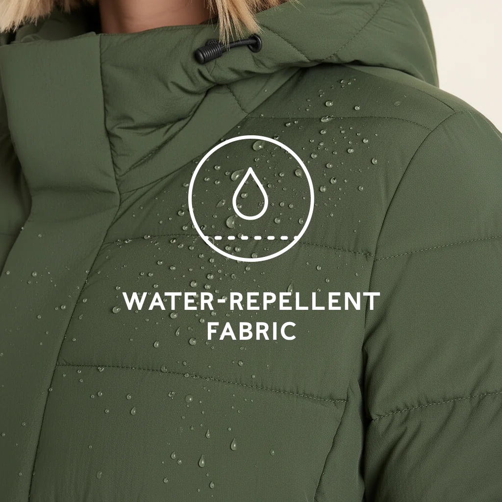 Sleight Womens Short Insulated Parka - Dark Green - Image 7