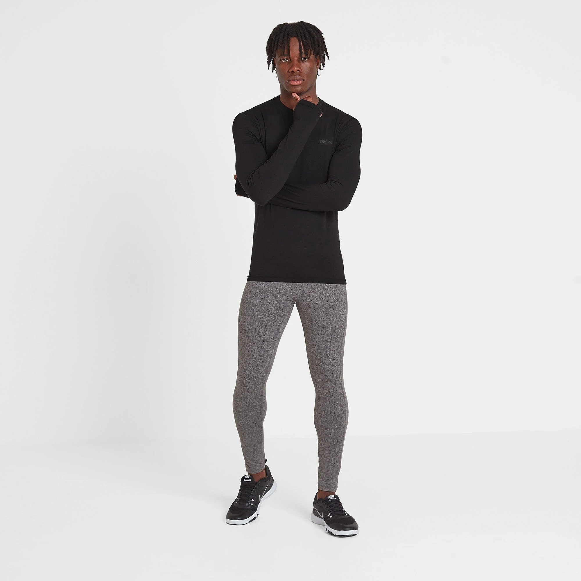 Snowdon Mens Thermal Crew Neck Base Layer - Black - Image 4
