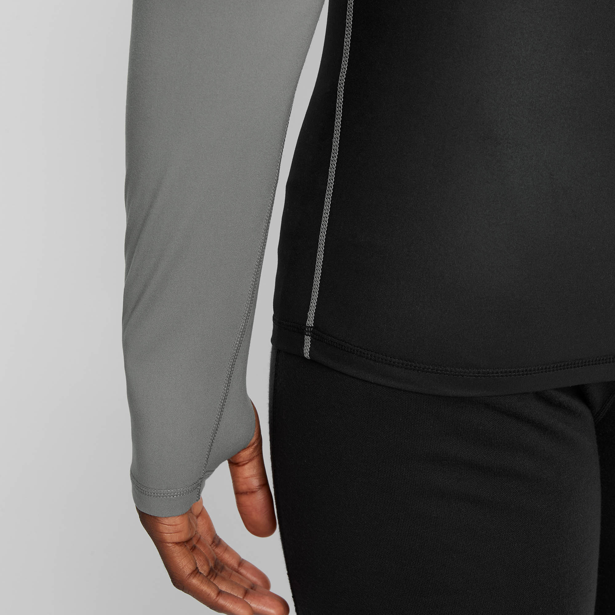 Snowdon Mens Thermal Crew Neck Base Layer - Grey Mountain Print - Image 4