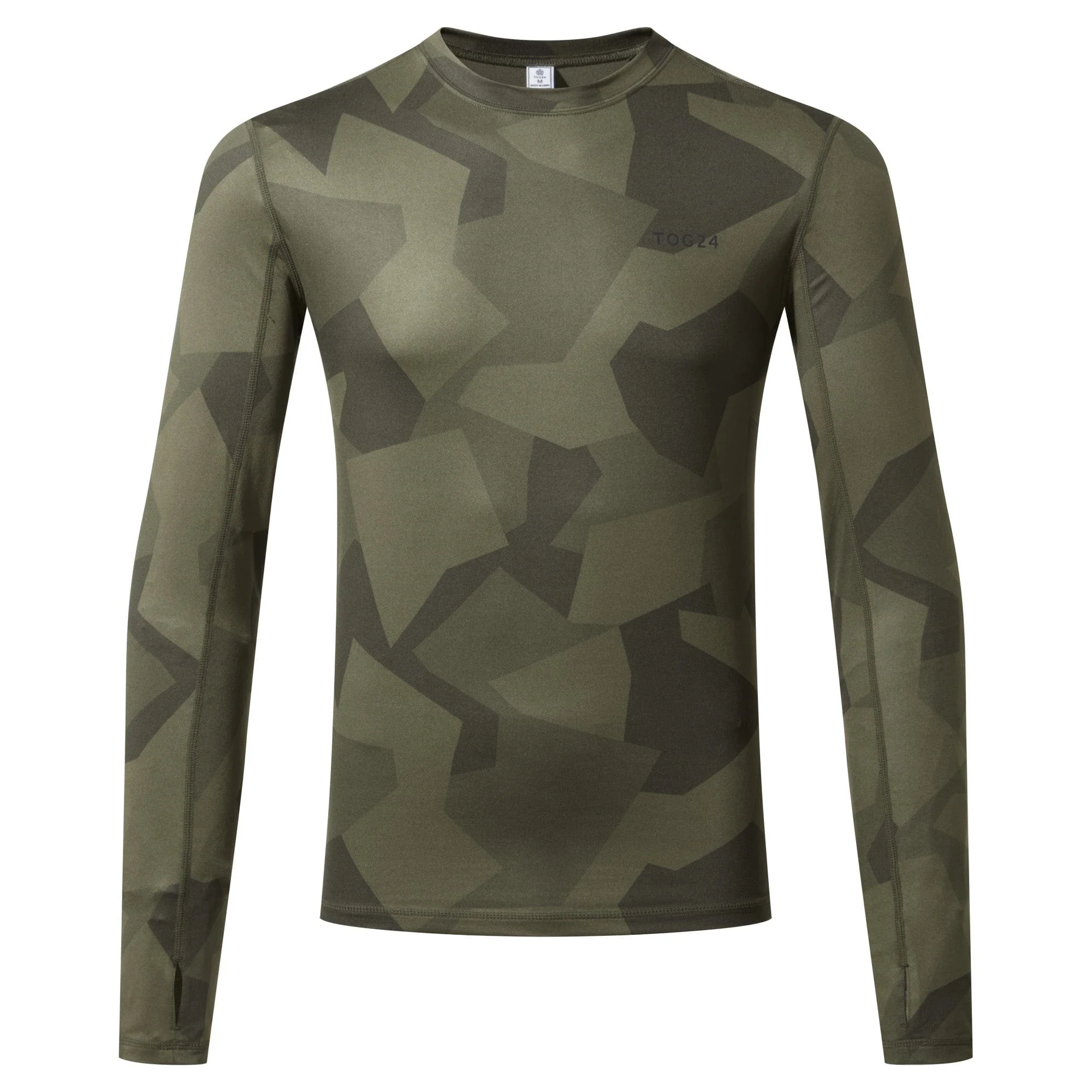 Snowdon Mens Thermal Crew Neck Base Layer - Khaki Camo Print - Image 7