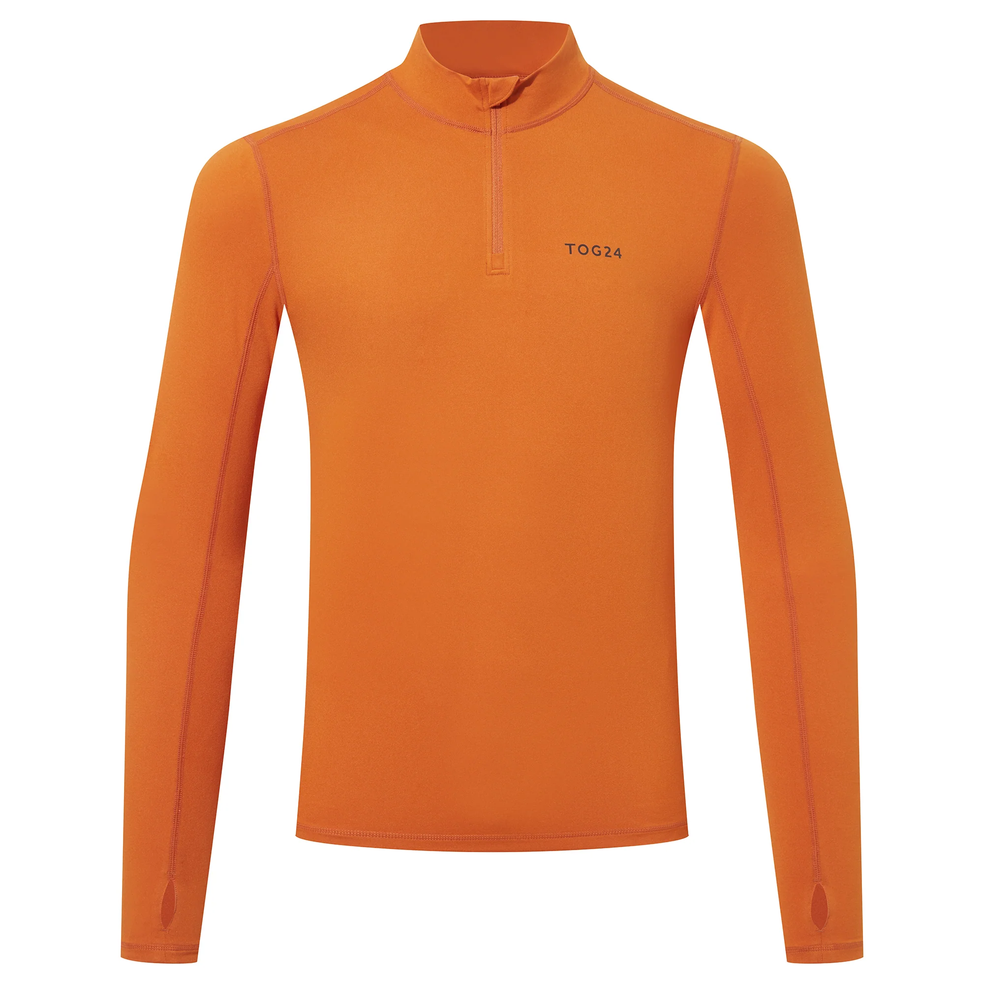 Snowdon Mens Thermal Quarter Zip Base Layer - Dark Orange - Image 5