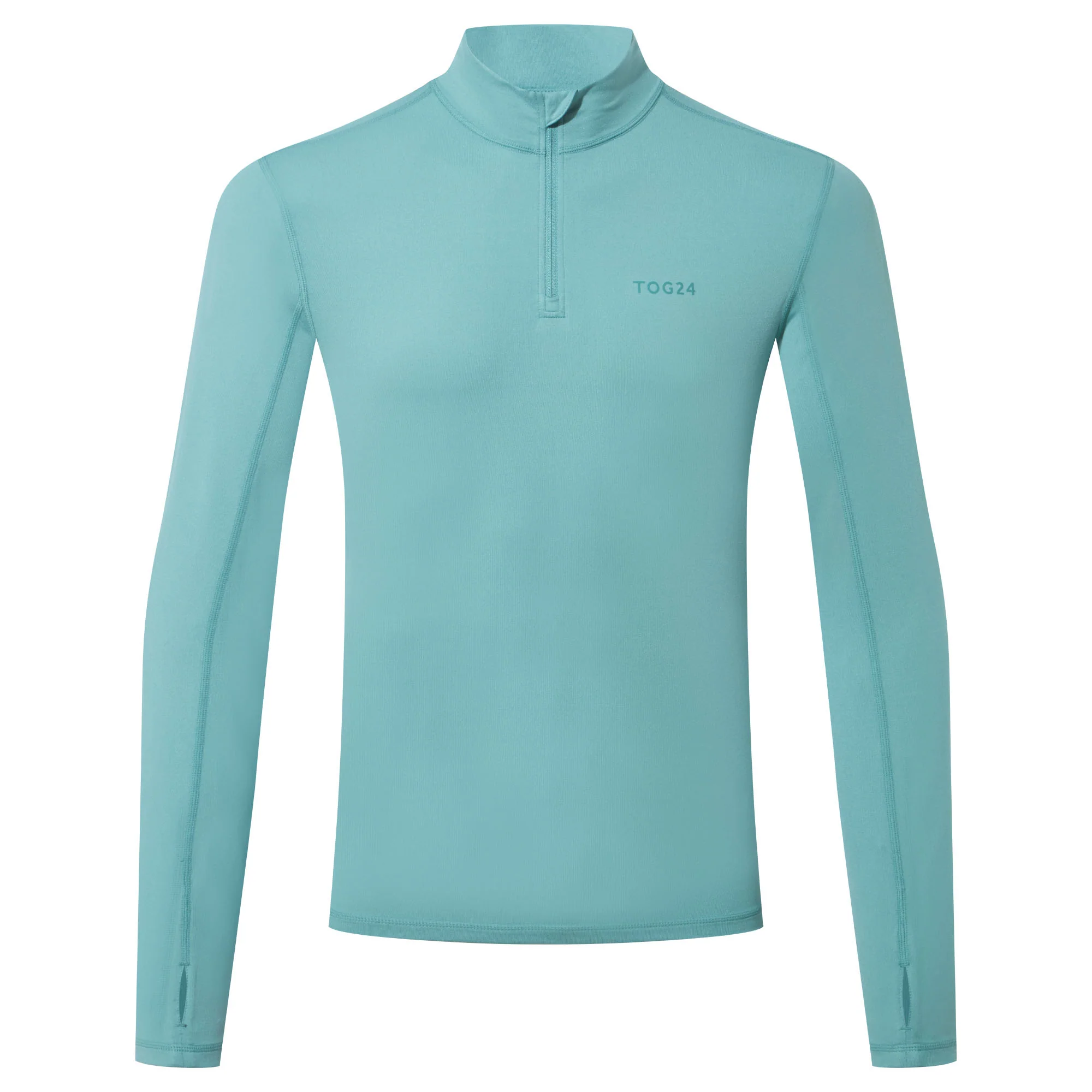Snowdon Mens Thermal Quarter Zip Base Layer - Steel Teal - Image 7