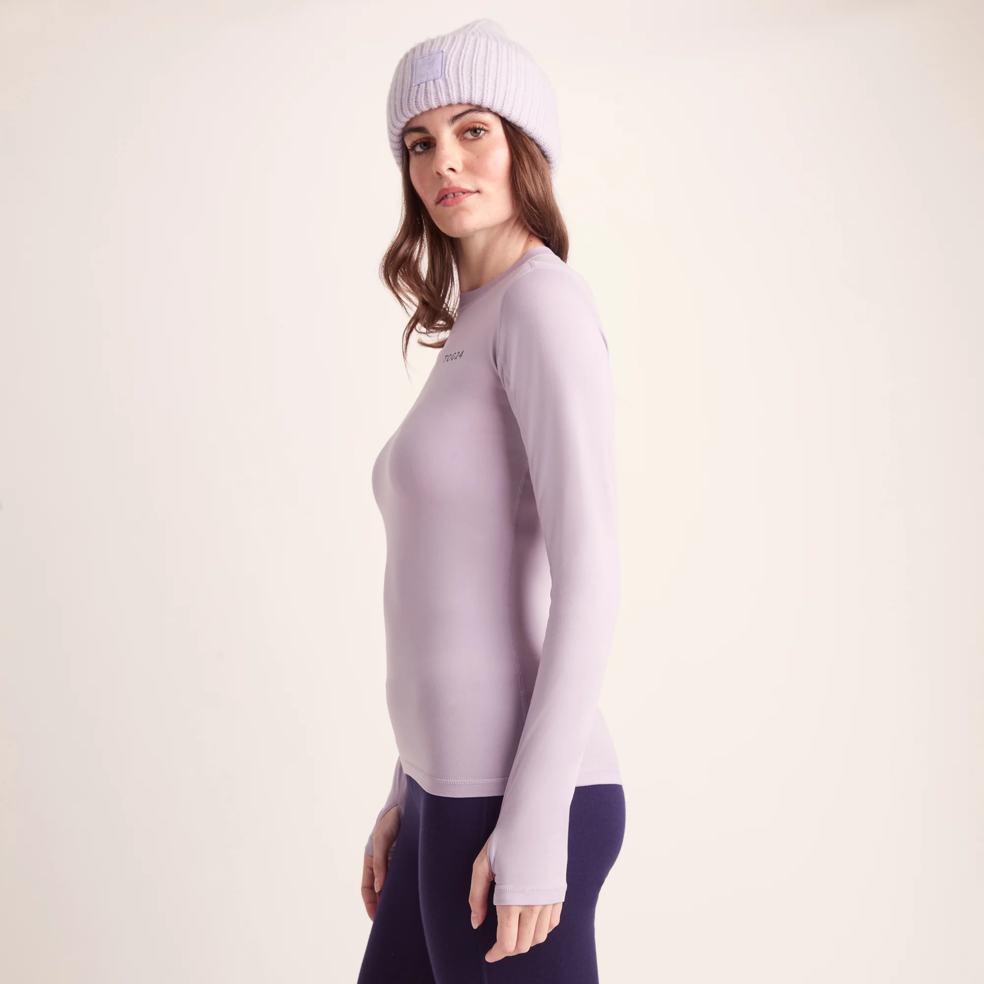Snowdon Womens Thermal Crew Neck Base Layer - Lavender Grey - Image 6