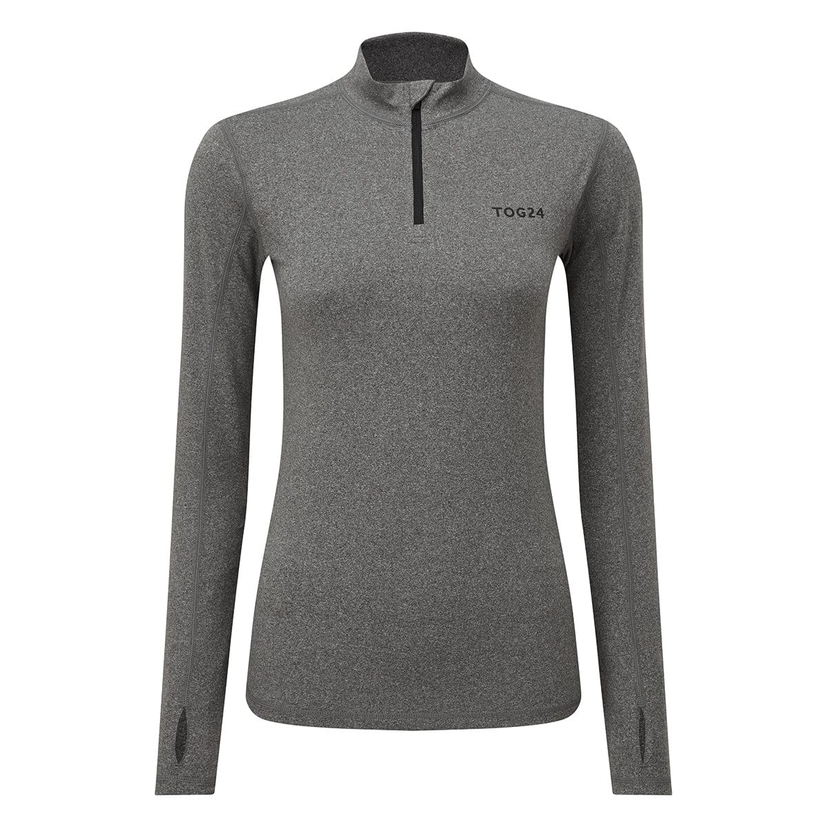 Snowdon Womens Thermal Base Layer Quarter Zip - Grey Marl - Image 7