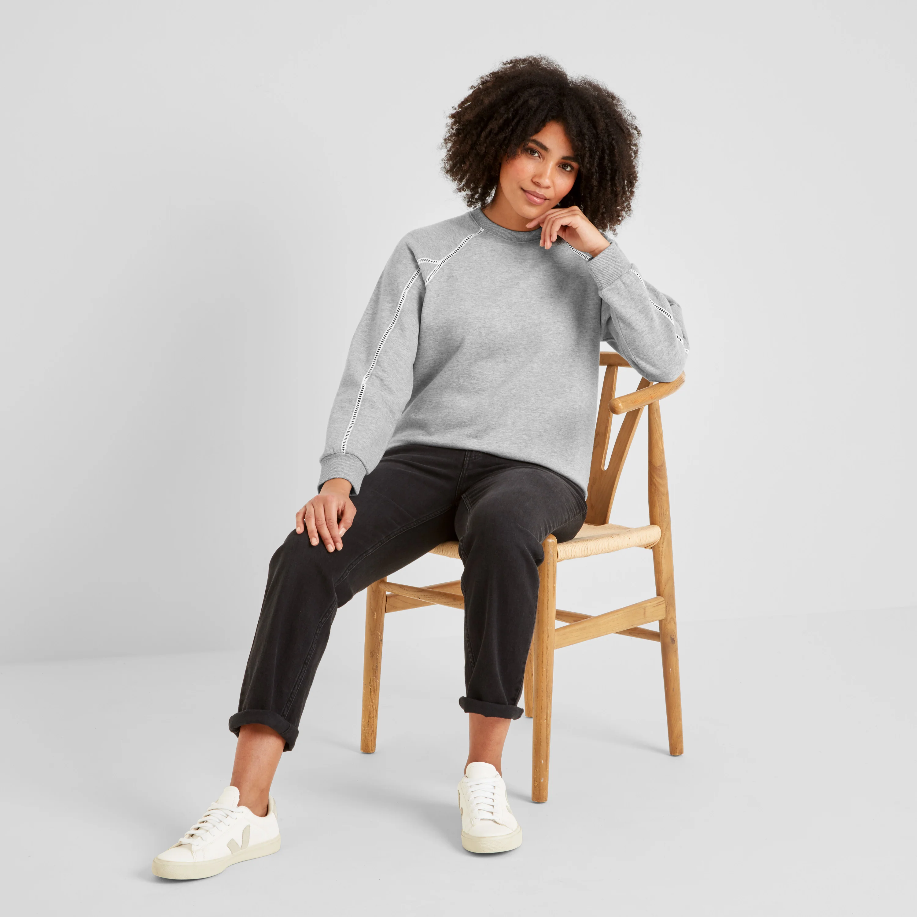 Sorina Womens Supersoft Sweatshirt - Light Grey Marl - Image 4