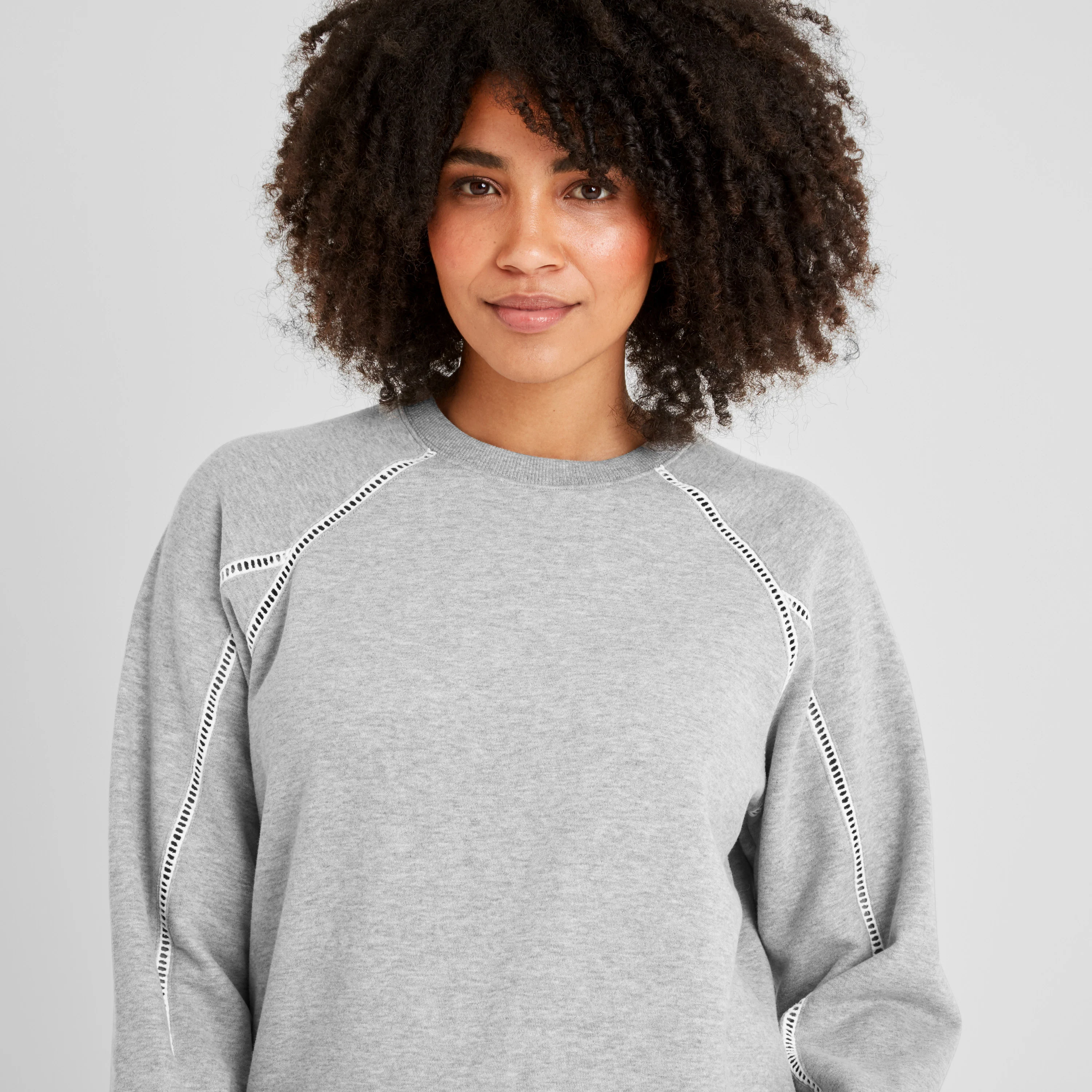 Sorina Womens Supersoft Sweatshirt - Light Grey Marl - Image 5