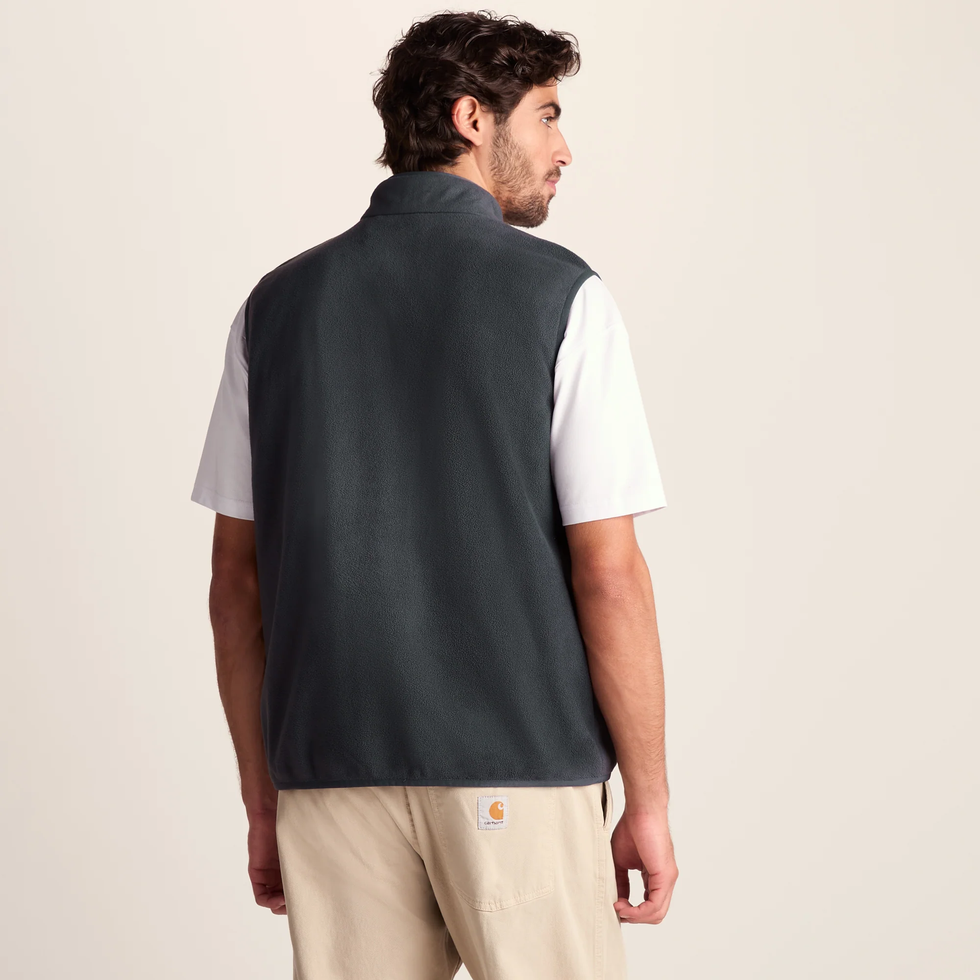 Stark Mens Relaxed Fit Microfleece Gilet - Deep Slate - Image 3