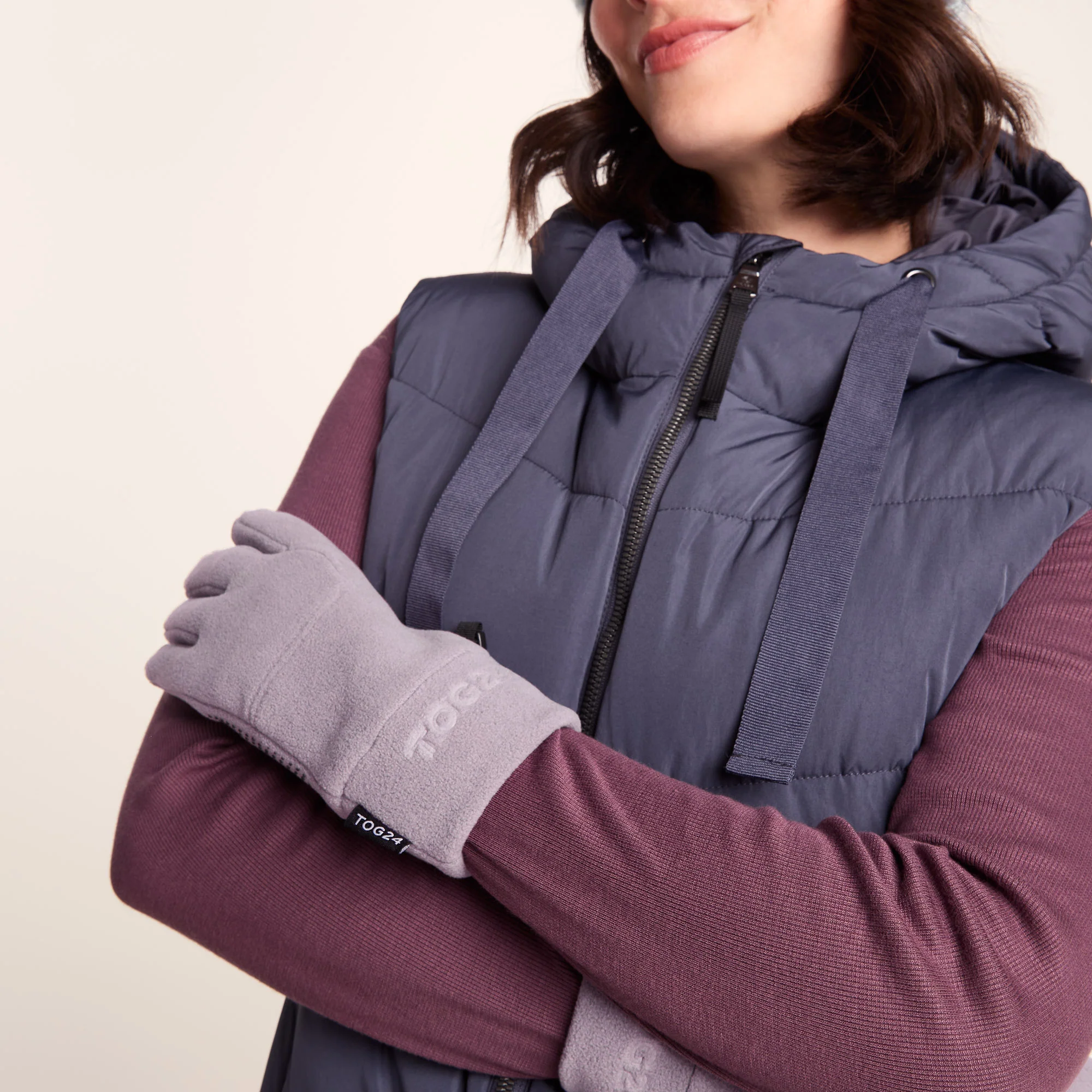 Stride Microfleece Gloves - Dusky Lilac - Image 4