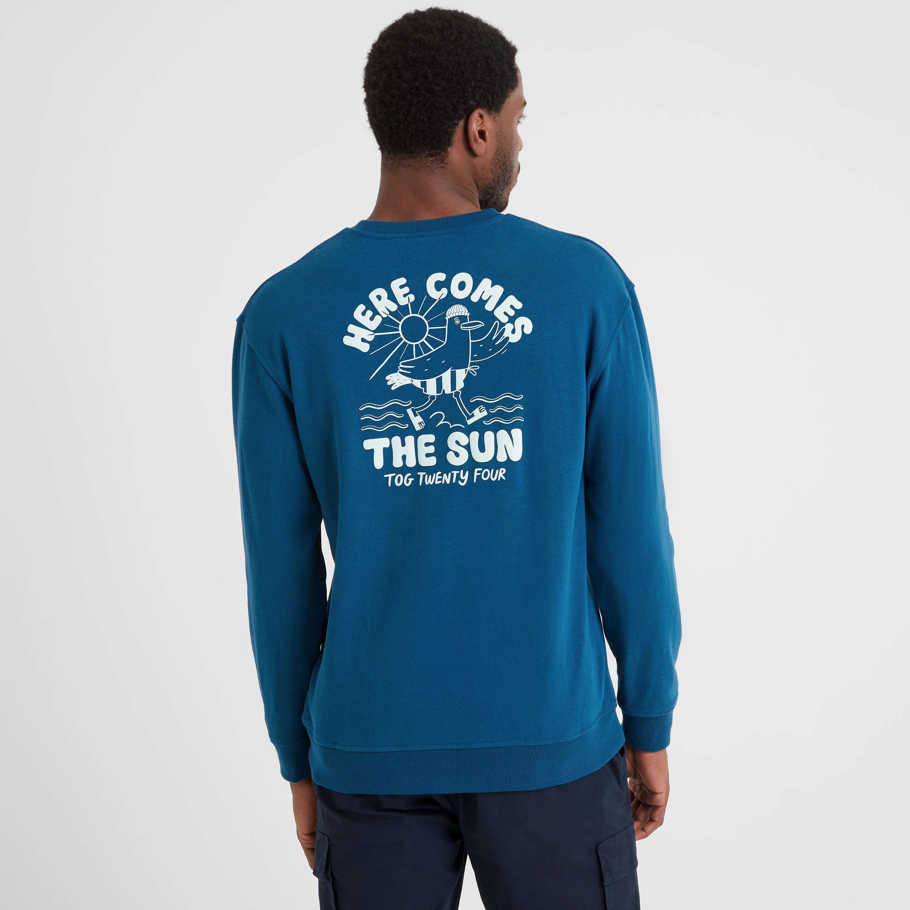 Sunnie Mens Supersoft Hattie Clark Sweatshirt - Deep Sea Blue - Image 4