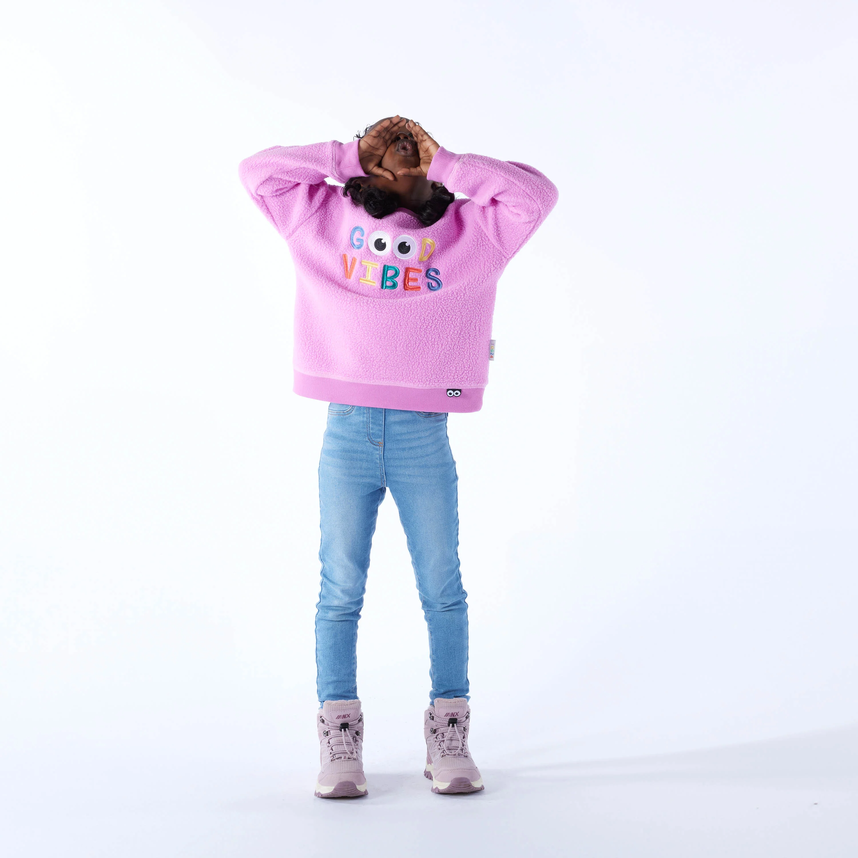 Swaledale Kids Shaun the Sheep Sherpa Sweat - Piglet Pink - Image 3