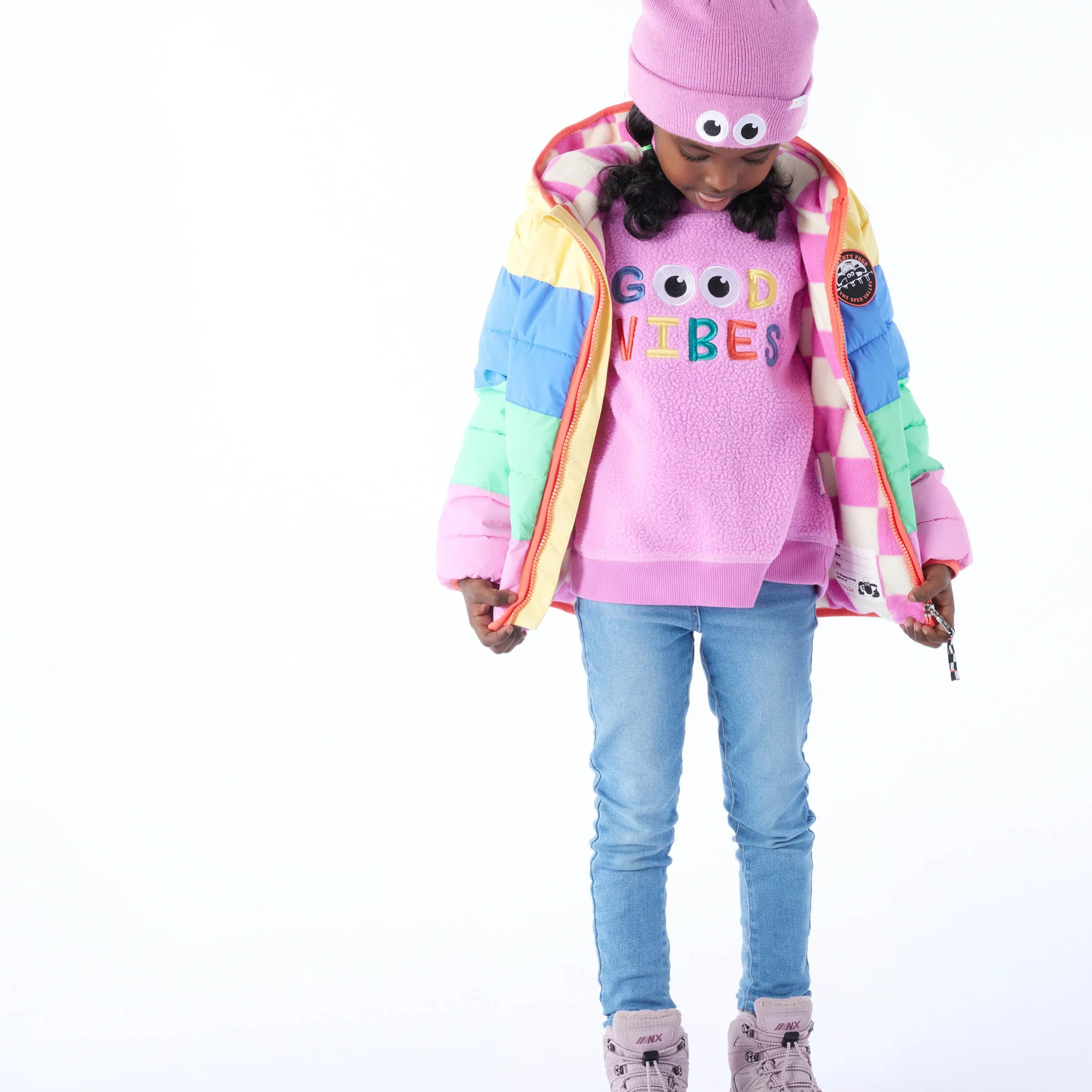 Swaledale Kids Shaun the Sheep Sherpa Sweat - Piglet Pink - Image 5