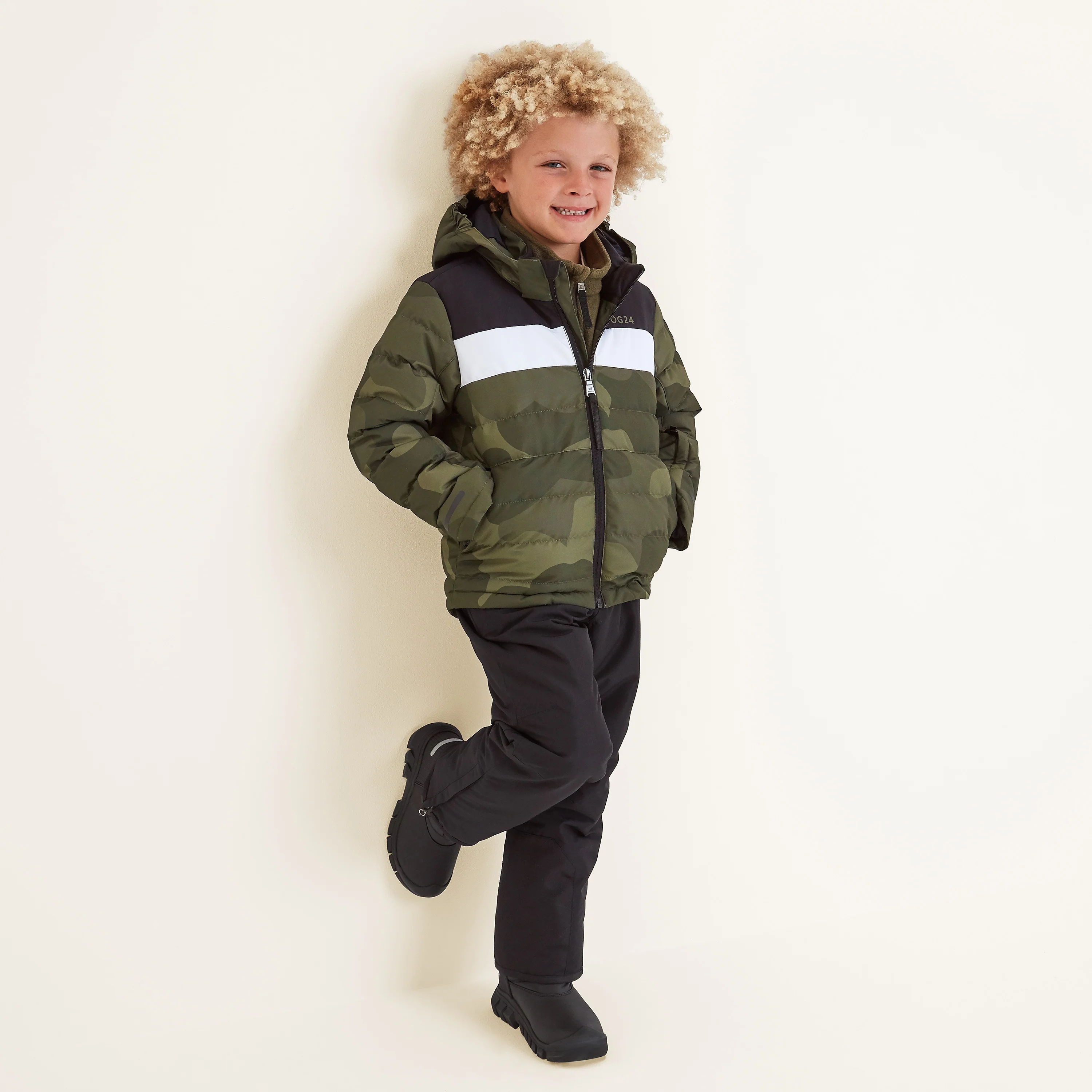Swift Kids Ski Jacket - Khaki Pixel Camo/Black - Image 3