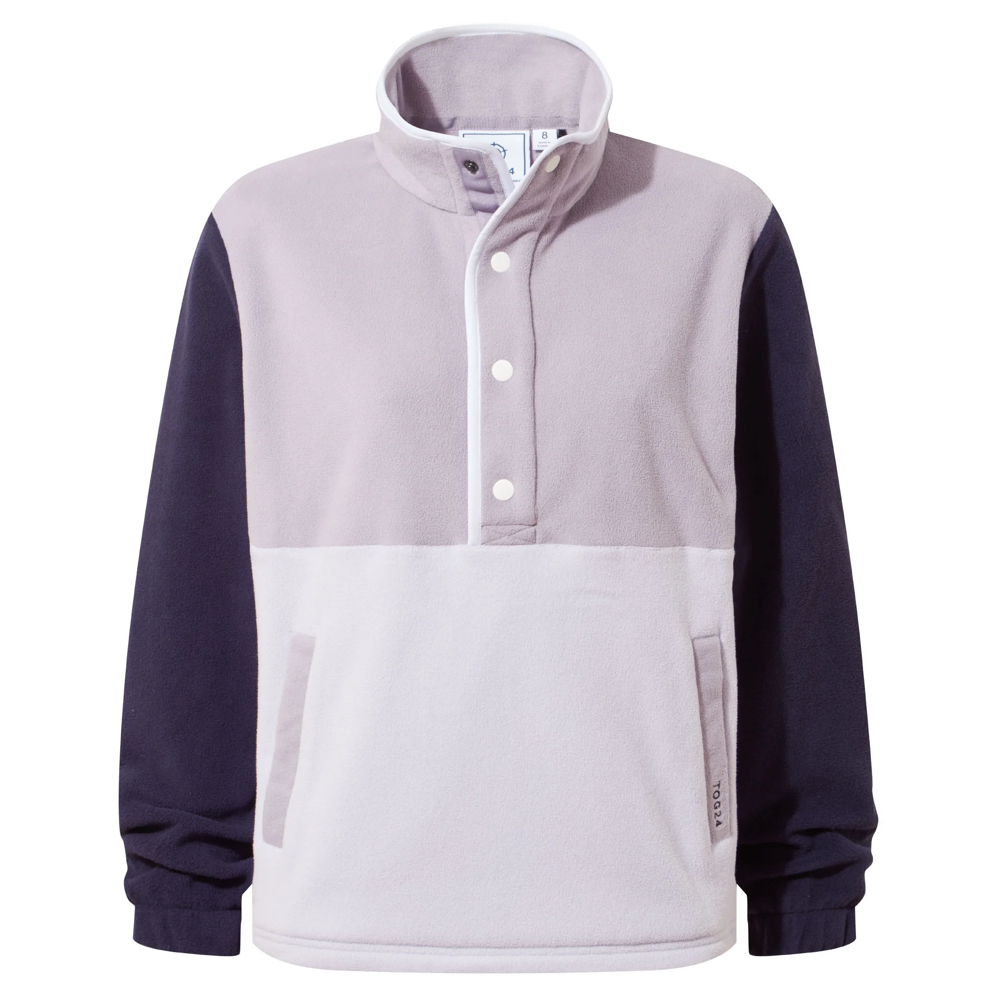 Symes Womens Relaxed Fit 1/2 Neck Microfleece Pullover - Lavender Grey/Oxford Blue - Image 7