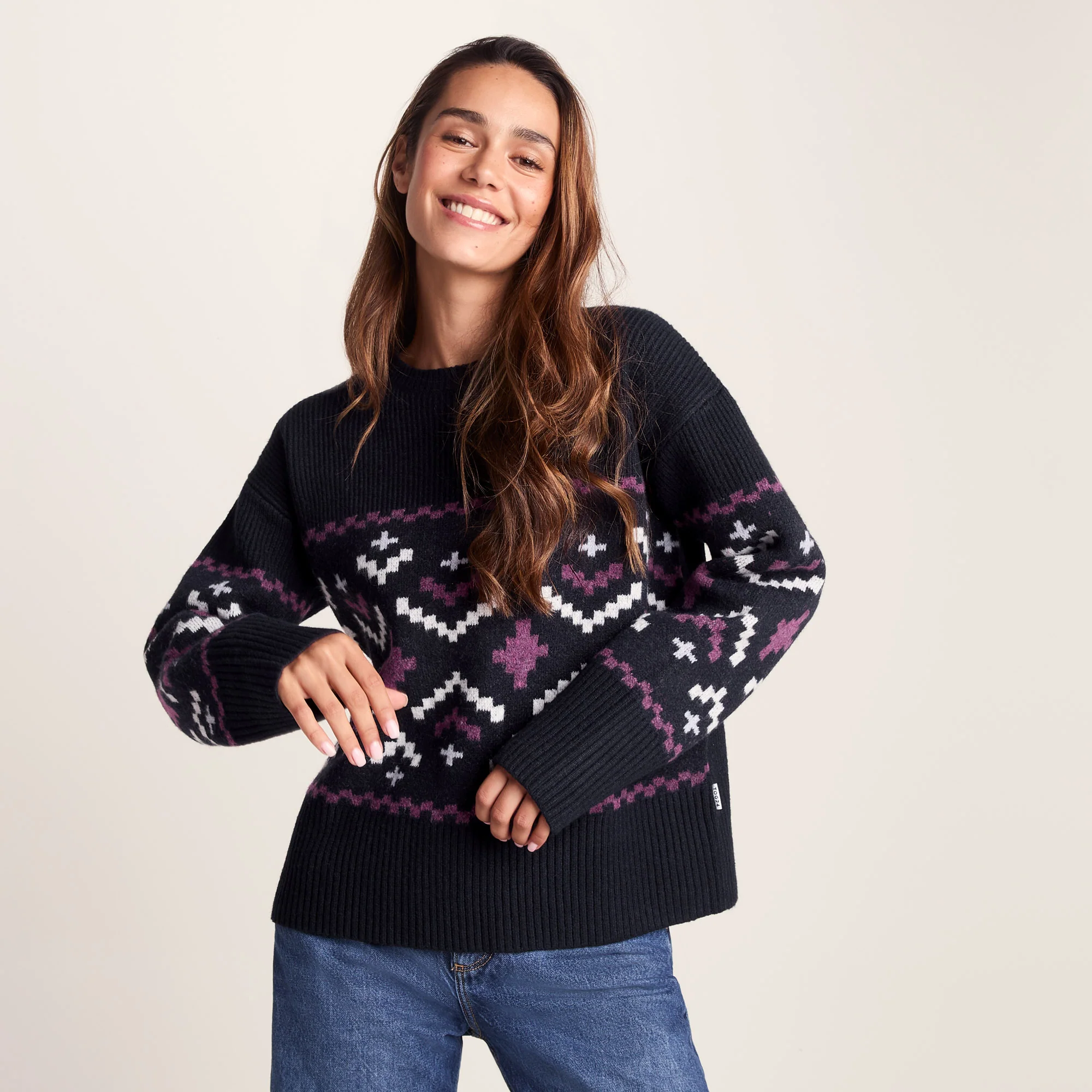 Tamara Womens Chunky Knitted Jumper - Dark Indigo - Image 2