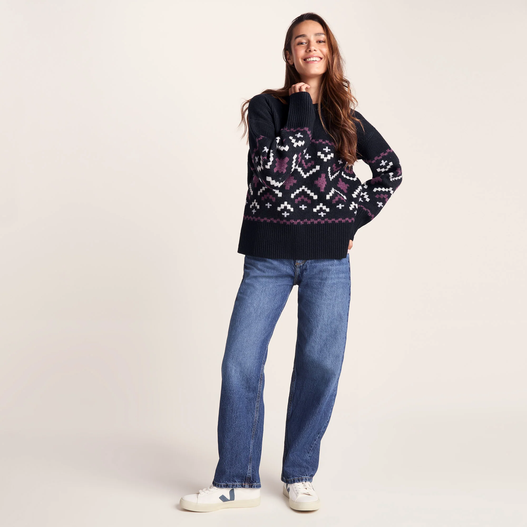 Tamara Womens Chunky Knitted Jumper - Dark Indigo - Image 6