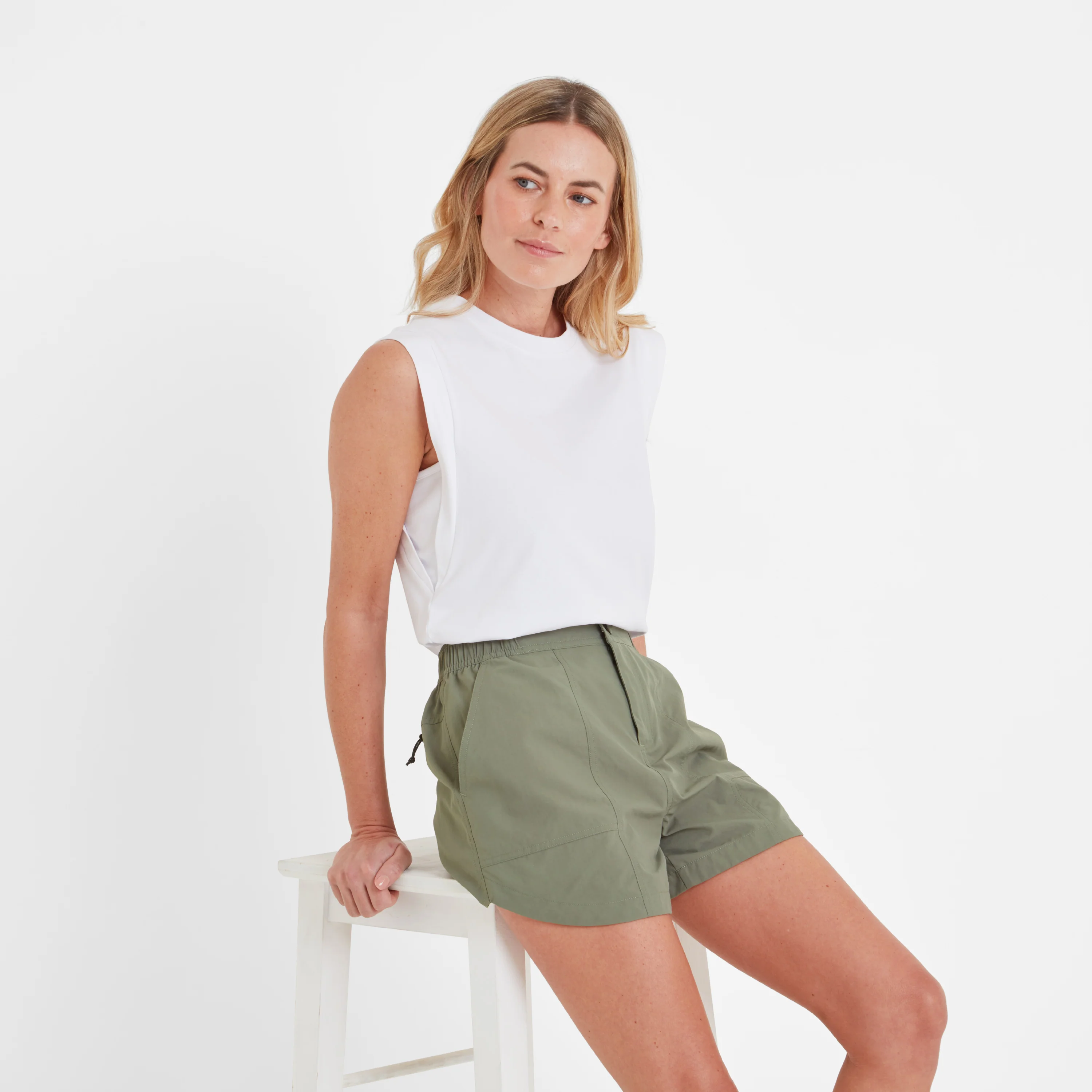 Tempo Womens Ripstop Performance Shorts - Faded Khaki - Image 4