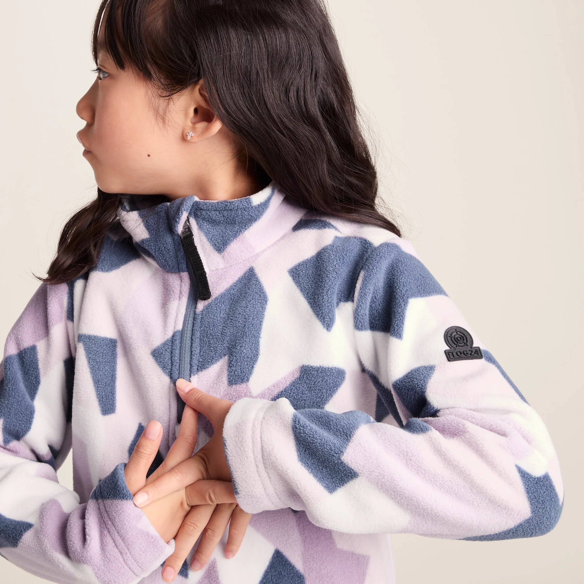 Toffolo Kids Zipneck Fleece - Abstract Mountain Print - Image 5
