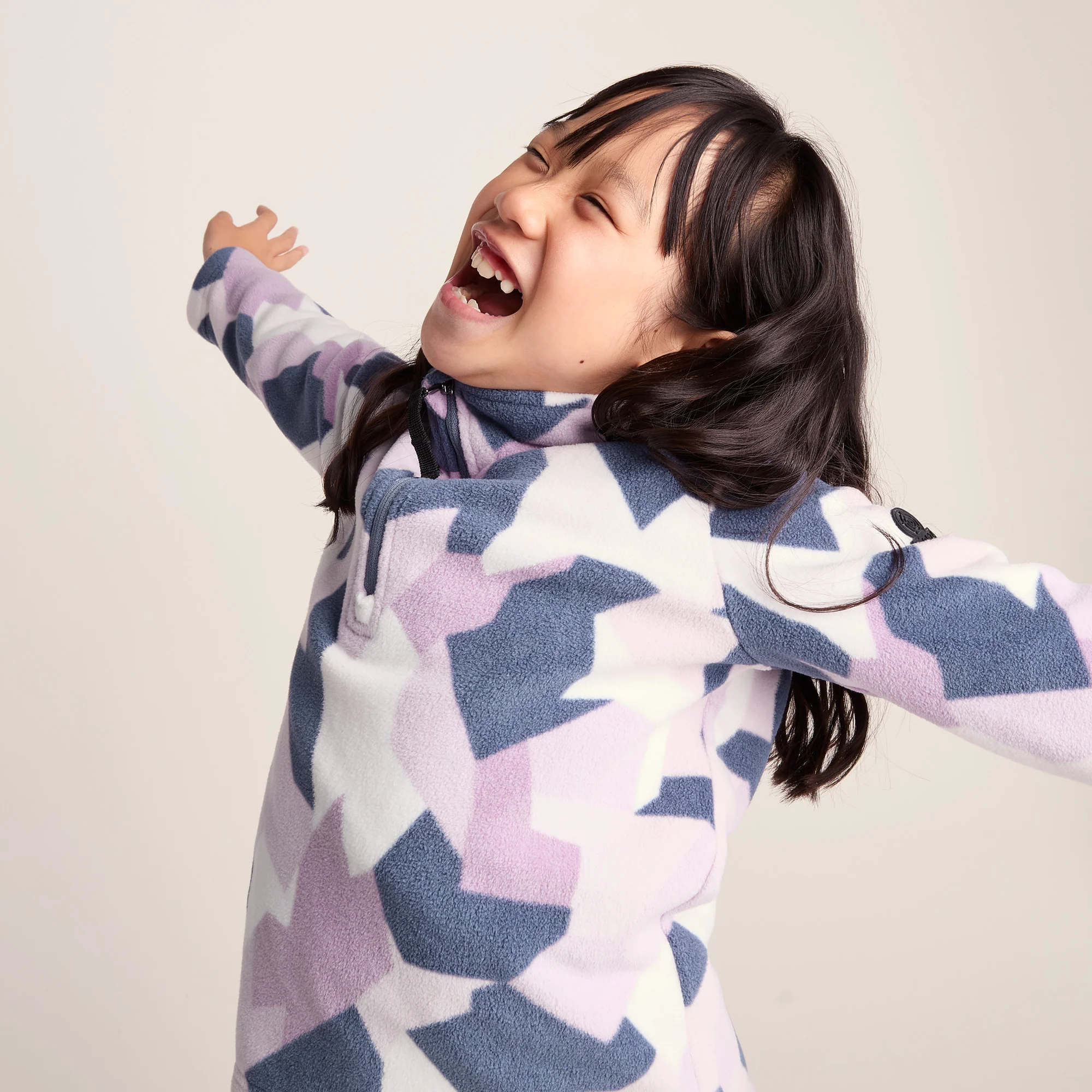 Toffolo Kids Zipneck Fleece - Abstract Mountain Print - Image 6