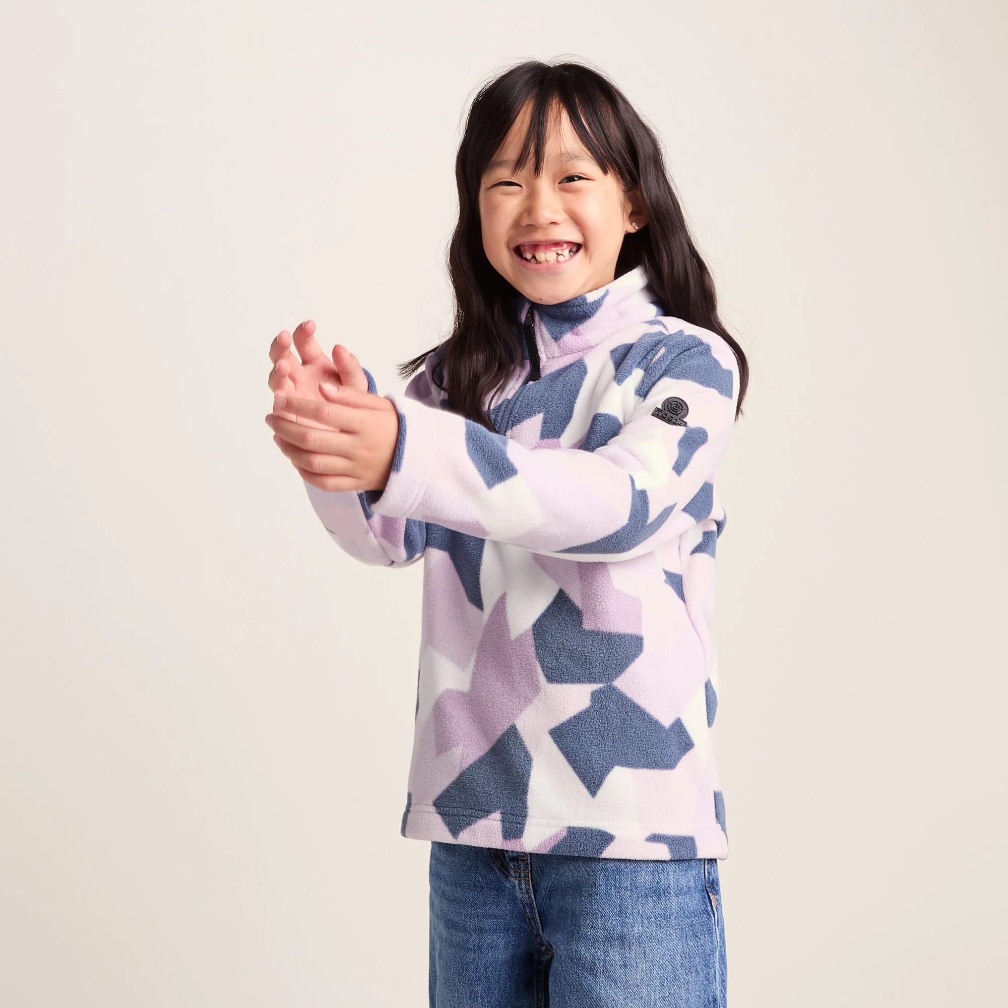 Toffolo Kids Zipneck Fleece - Abstract Mountain Print - Image 7