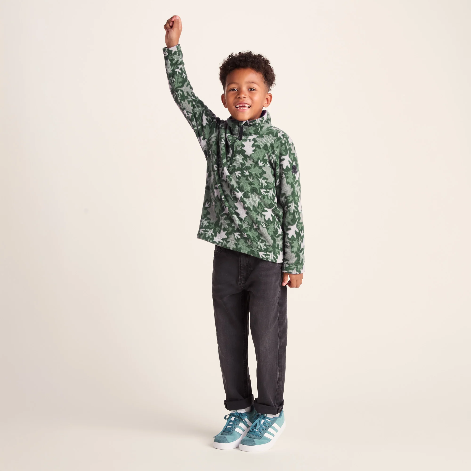 Toffolo Kids Zipneck Fleece - Oak Leaf Print