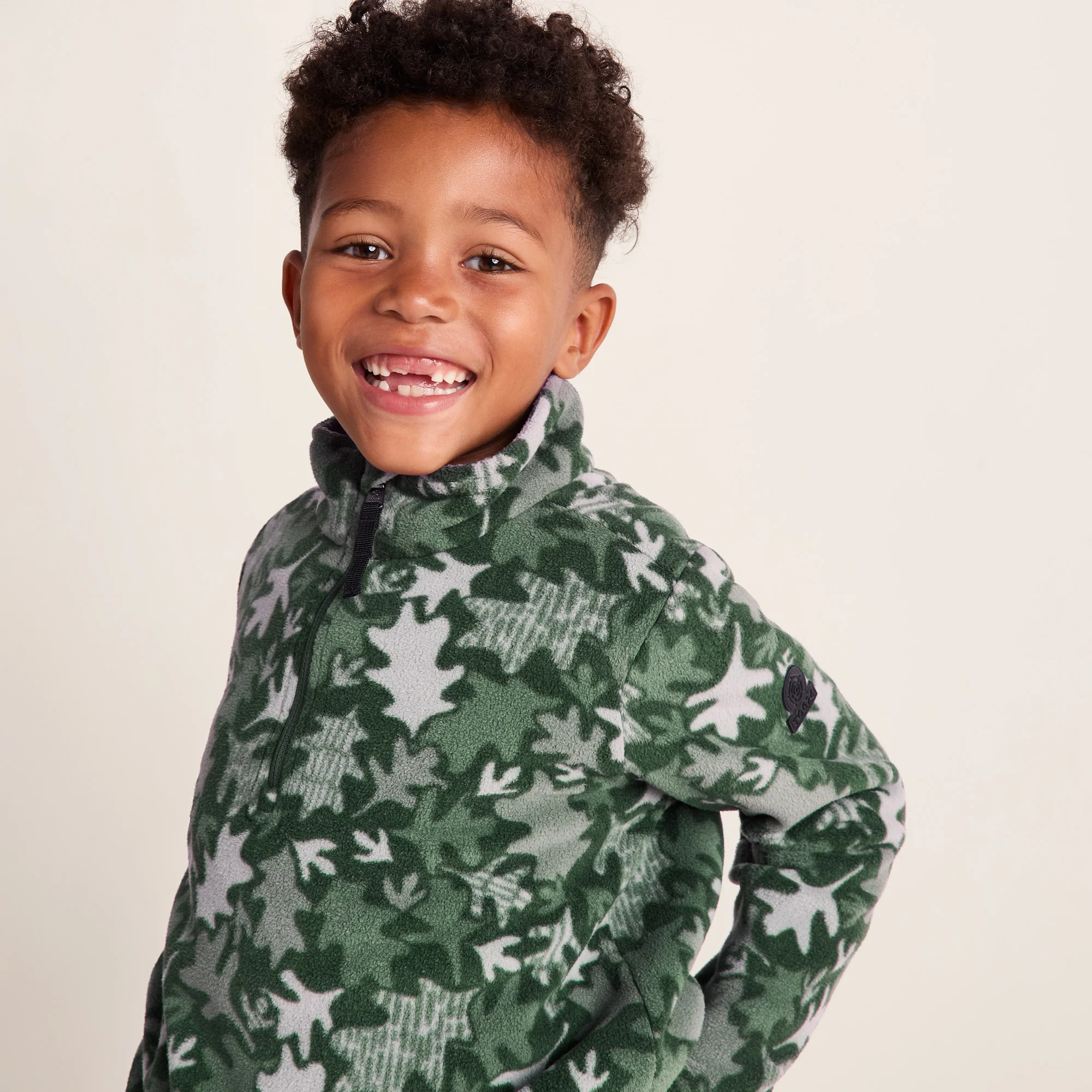Toffolo Kids Zipneck Fleece - Oak Leaf Print - Image 6