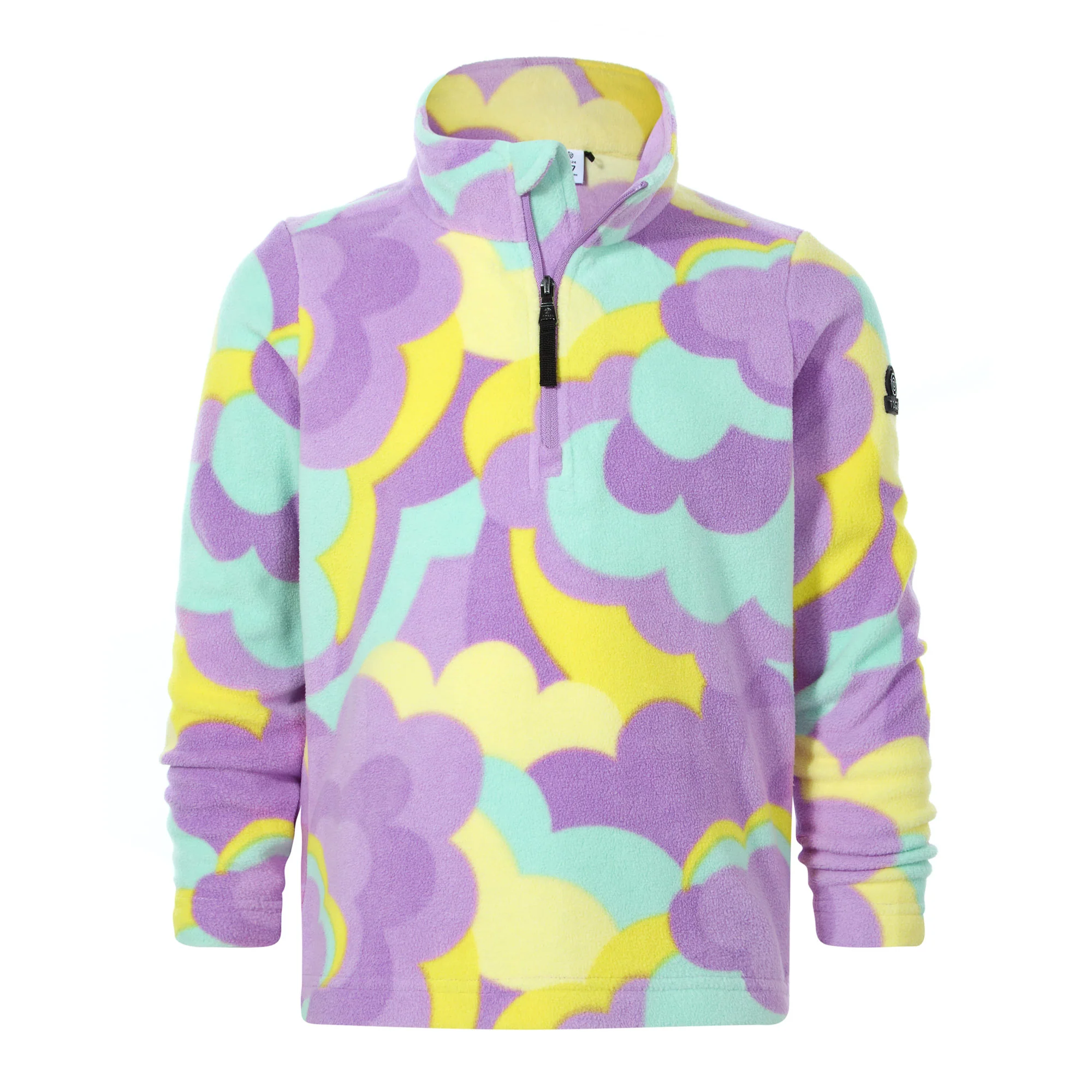 Toffolo Kids Zip Neck Fleece - Lilac Cloud Print