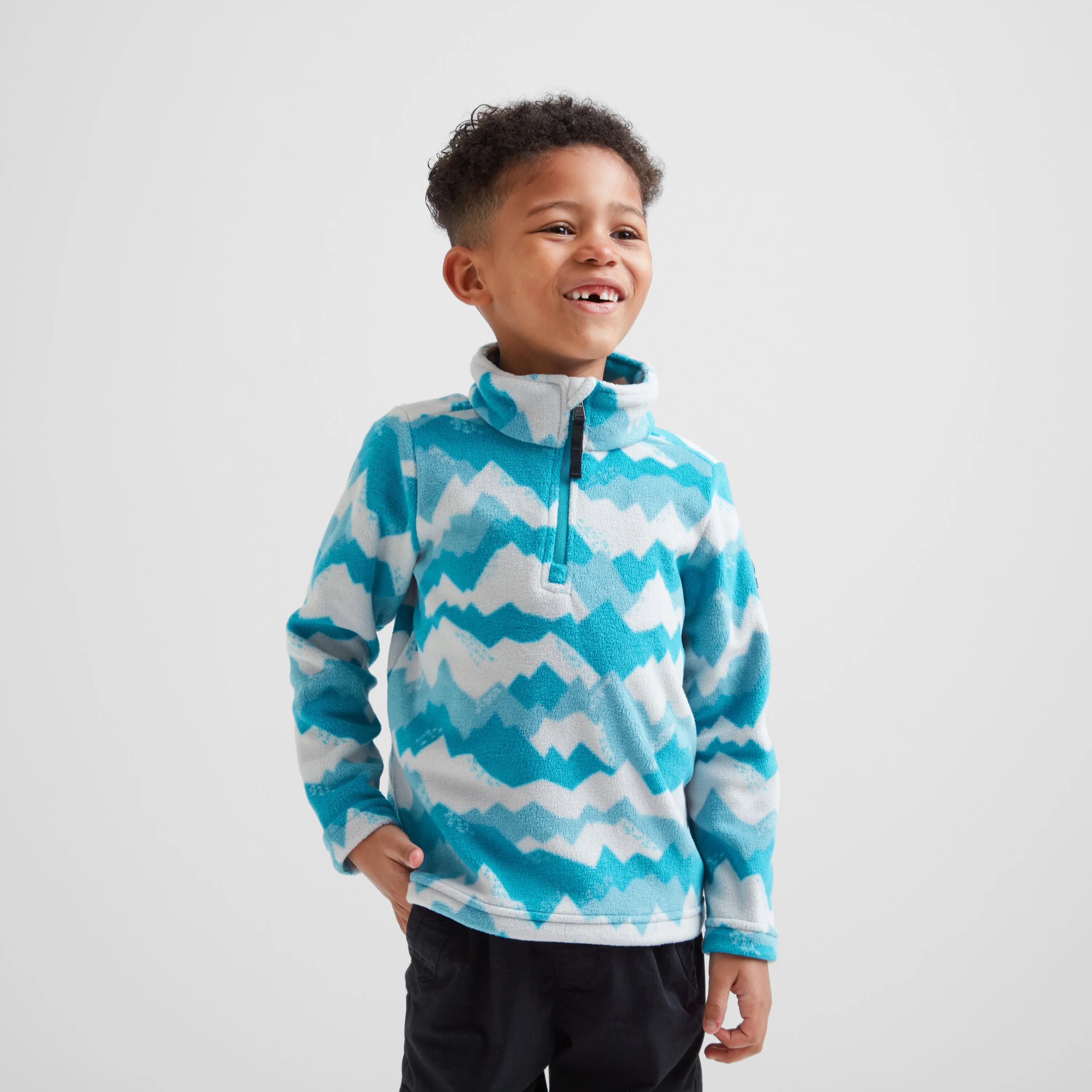 Toffolo Kids Zipneck Fleece - Mosaic Mountain Print - Image 2