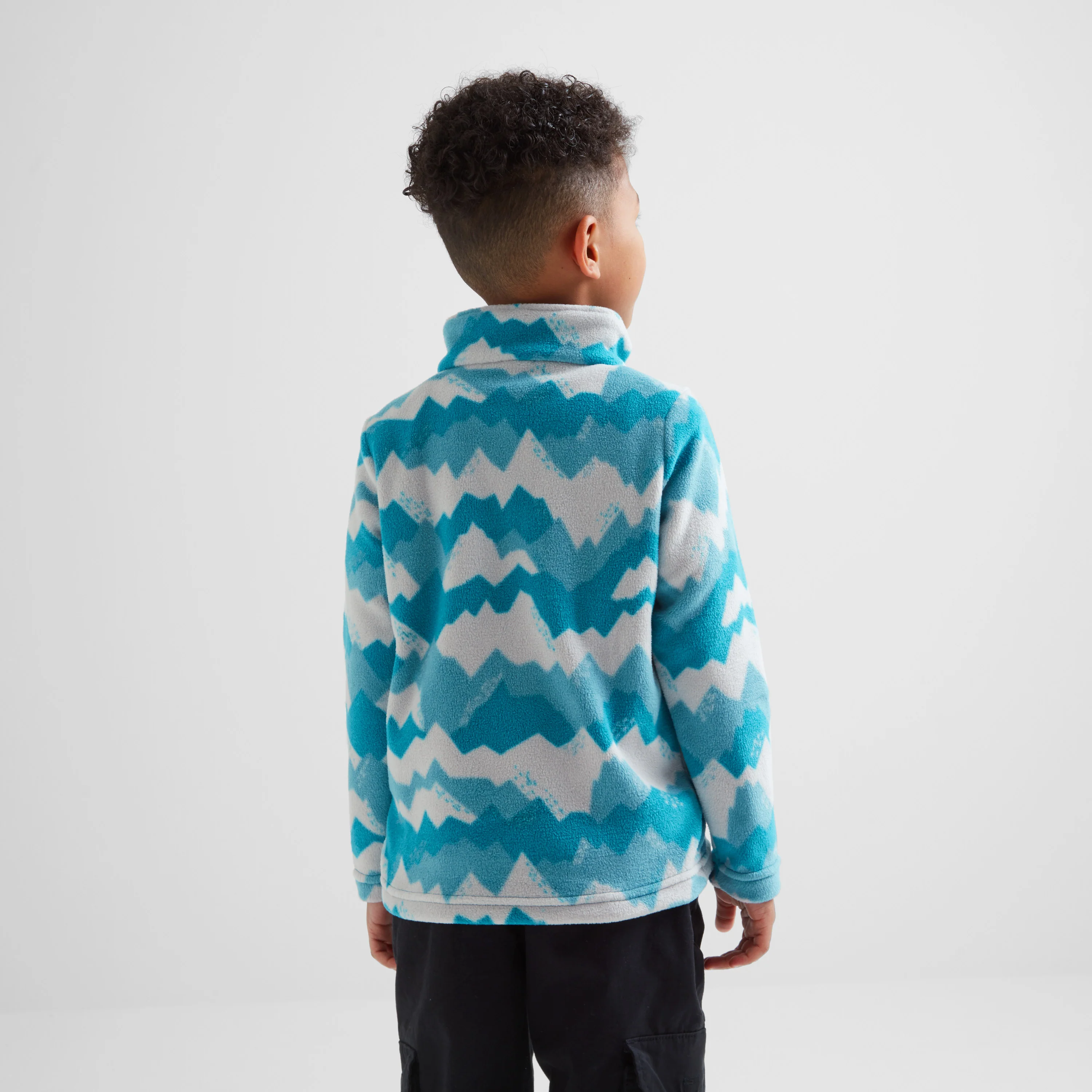 Toffolo Kids Zipneck Fleece - Mosaic Mountain Print - Image 3