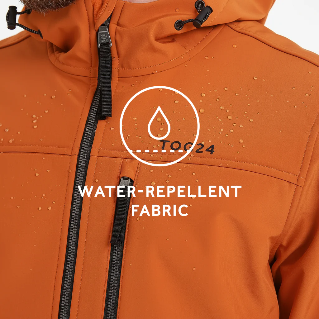 Truro Mens Hooded Softshell Jacket - Dark Orange - Image 7