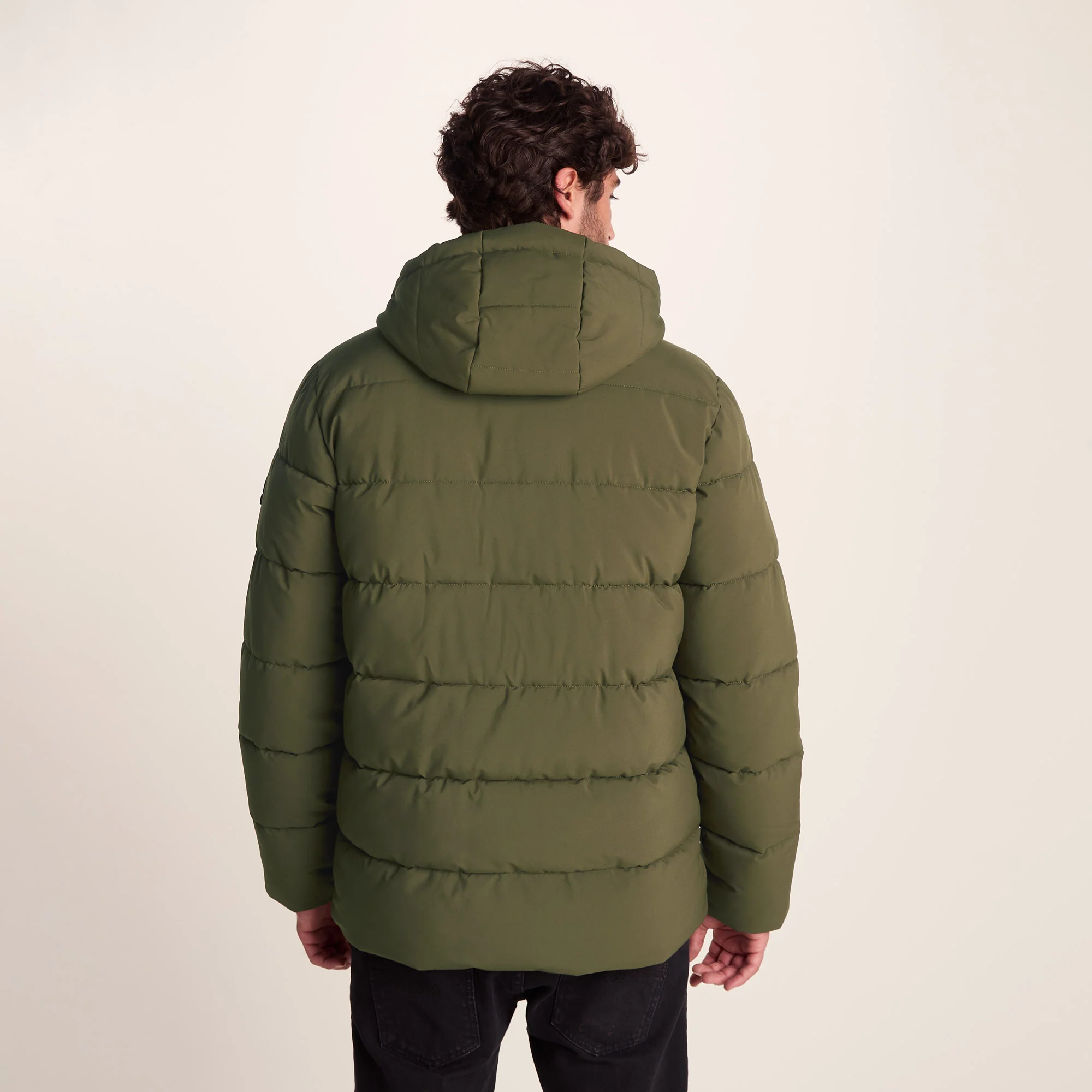 Tunnard Mens Short Shower Resistant Insulated Jacket - Khaki - Image 5