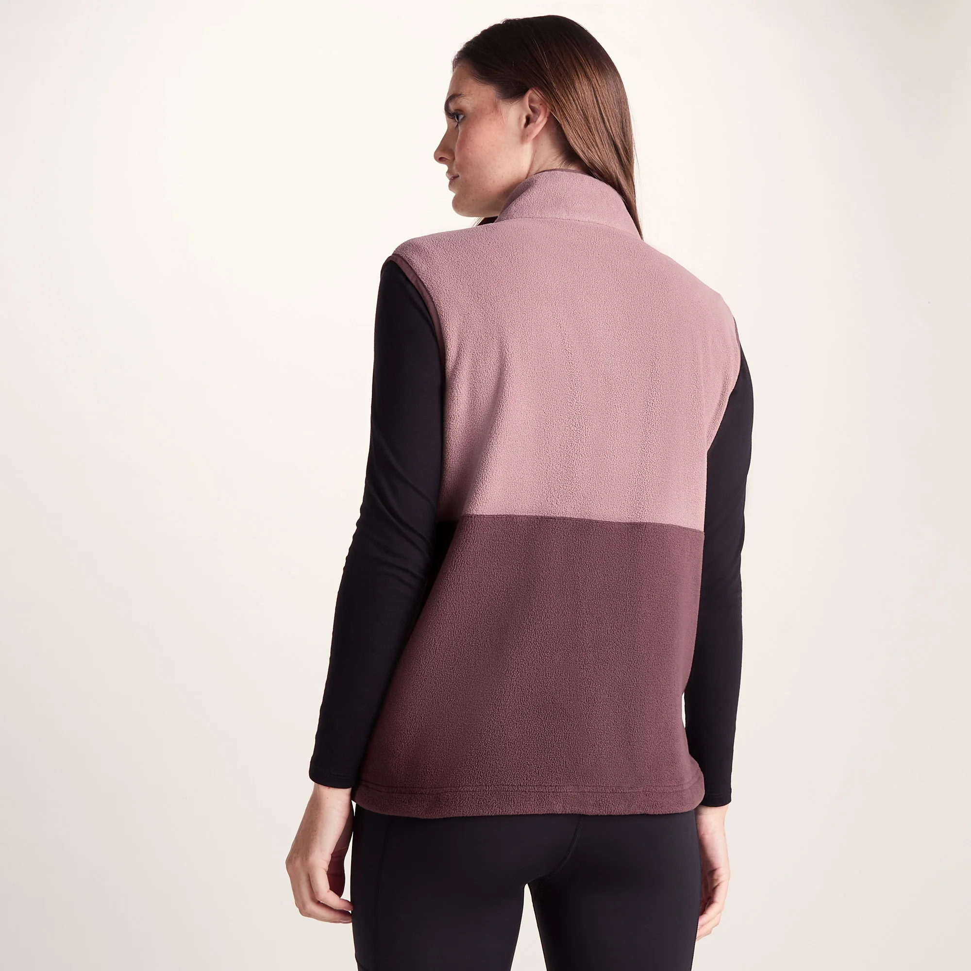 Tunston Womens Relaxed Fit Microfleece Gilet - Mauve/Dark Mauve - Image 3