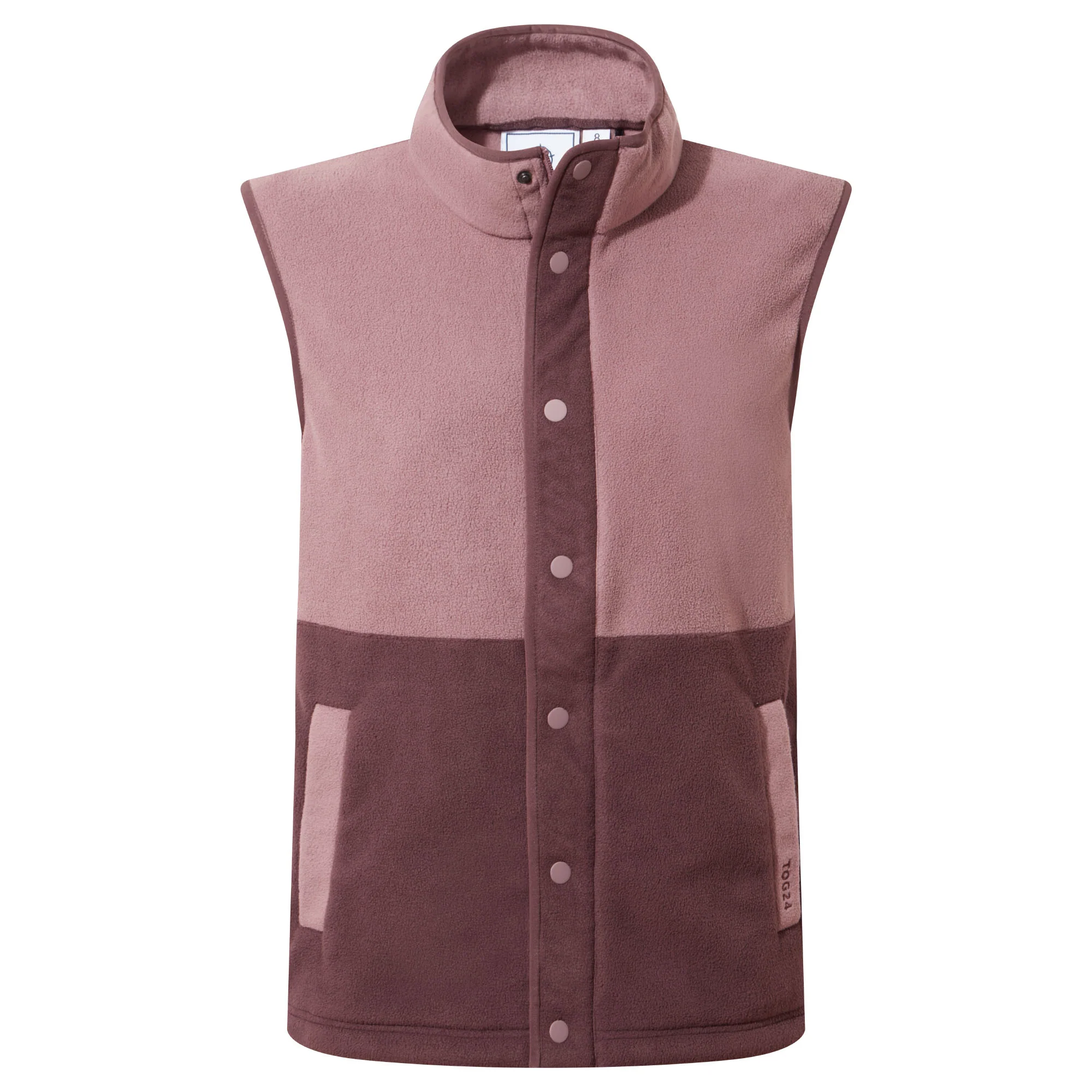 Tunston Womens Relaxed Fit Microfleece Gilet - Mauve/Dark Mauve - Image 7