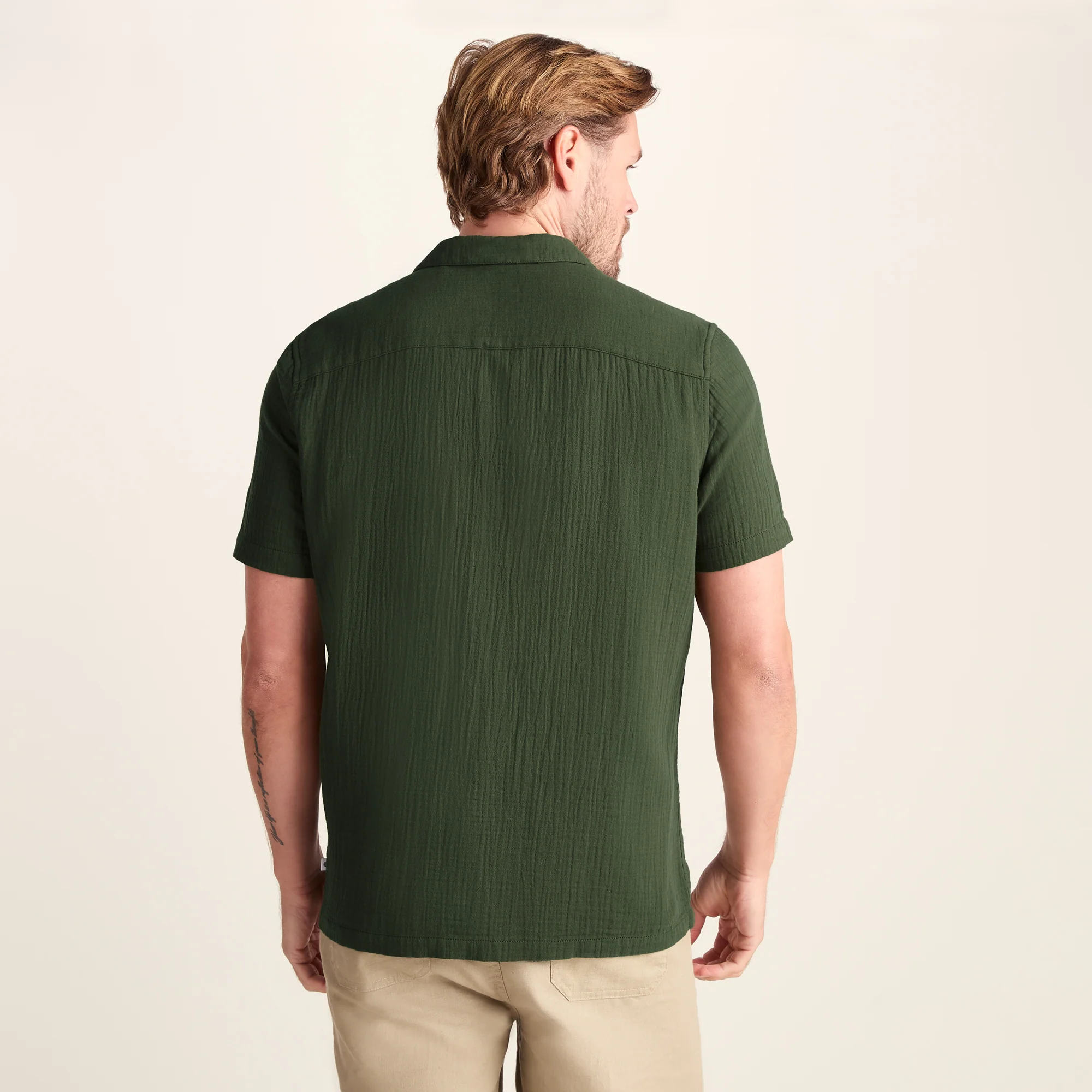 Valtos Mens Short Sleeve Supersoft Shirt - Forage Green - Image 3