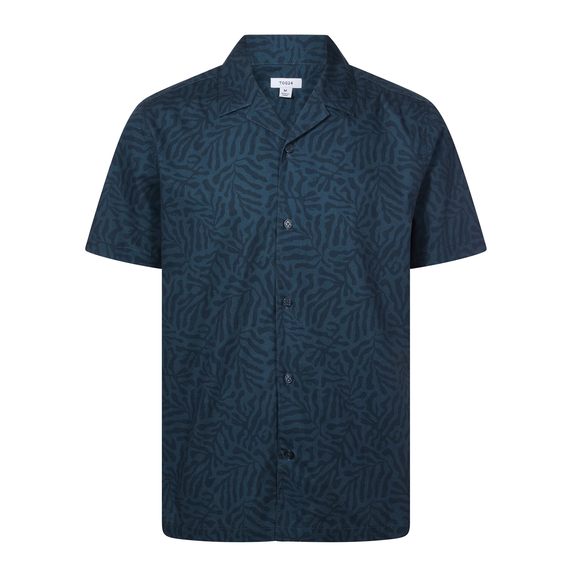 Wallsend Mens Short Sleeve 100% Cotton Supersoft Shirt - Deep Teal Print - Image 6