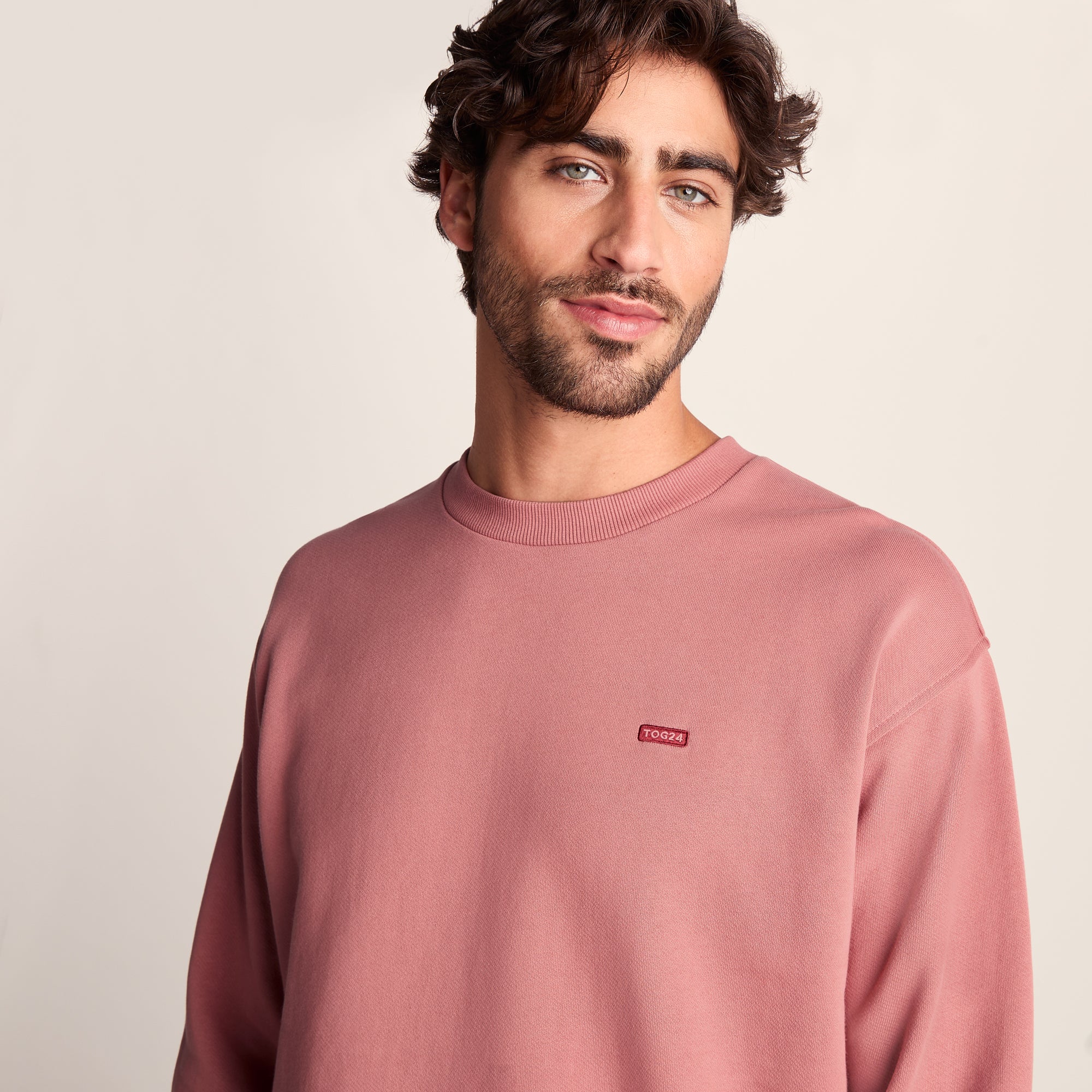 Warren Mens Relaxed Fit 100% Cotton Heavyweight Sweat - Redwood - Image 5
