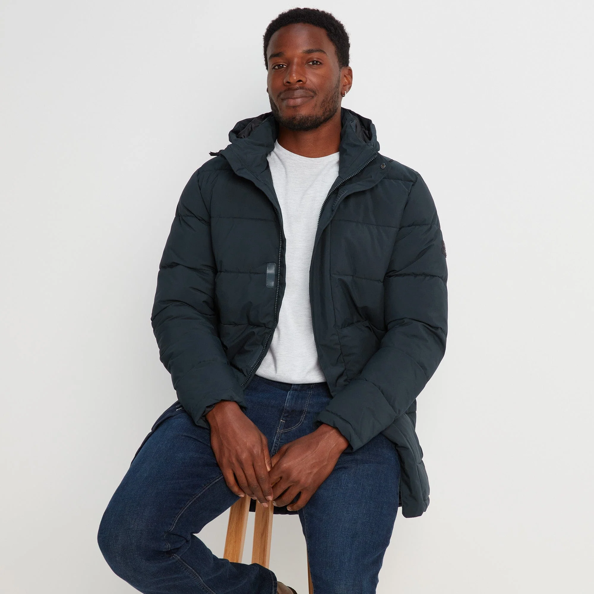 Watson Mens Long Insulated Jacket - Navy - Image 2