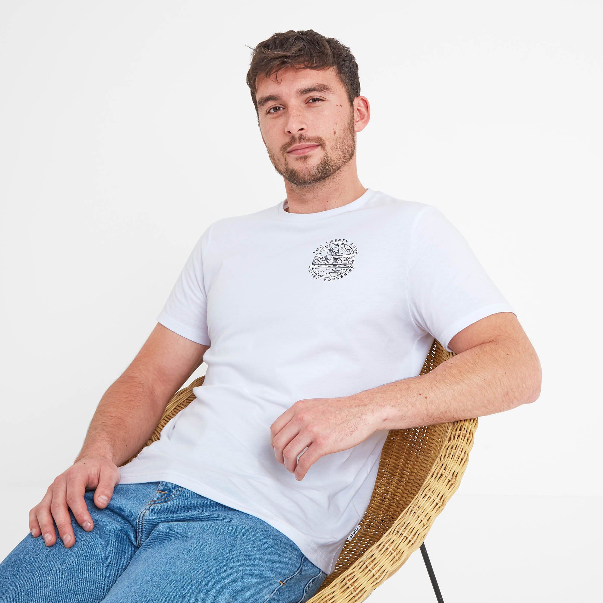 Whitby Mens 100% Cotton Supersoft T-Shirt - White - Image 8