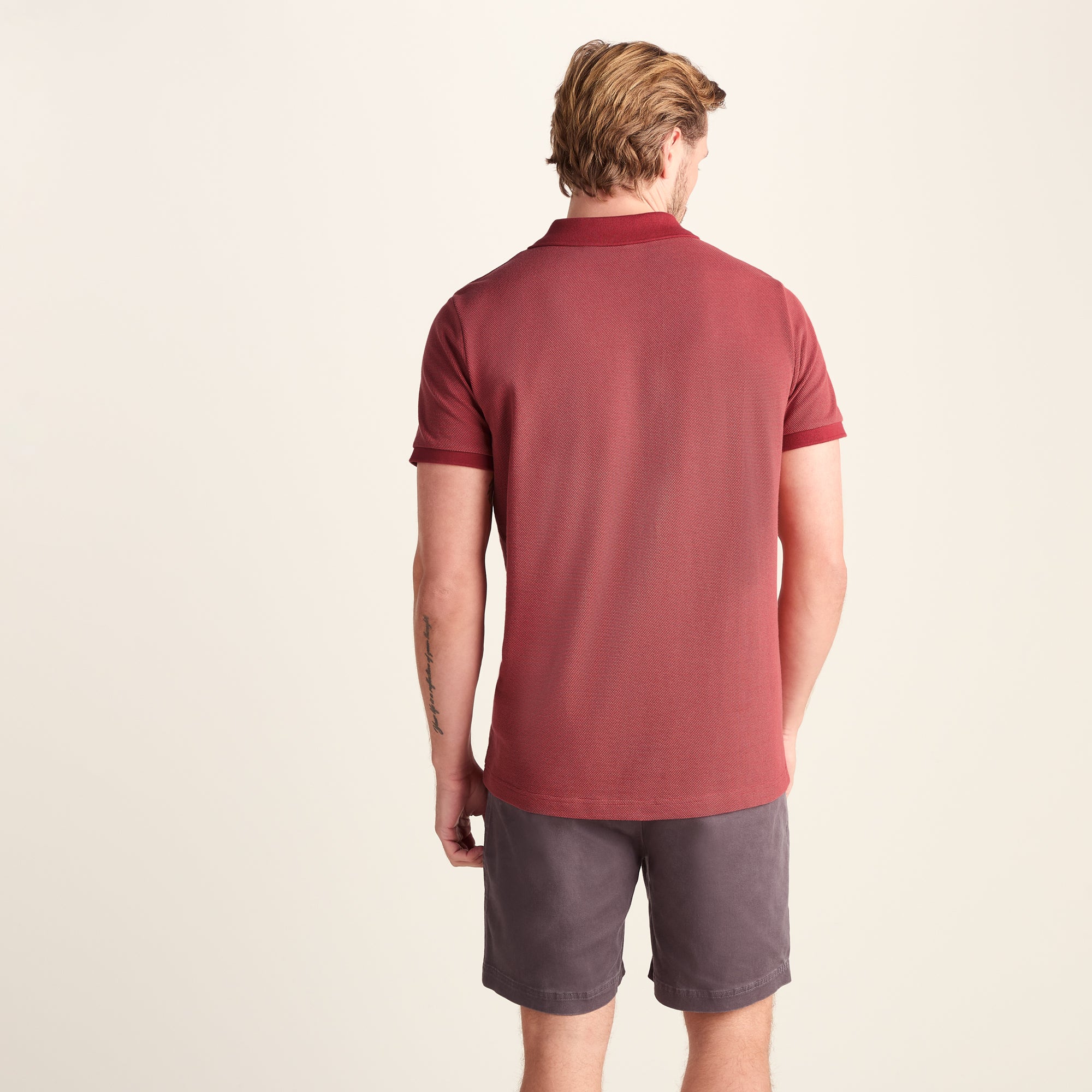 Whitley Mens 100% Cotton Polo Shirt - Redwood - Image 3