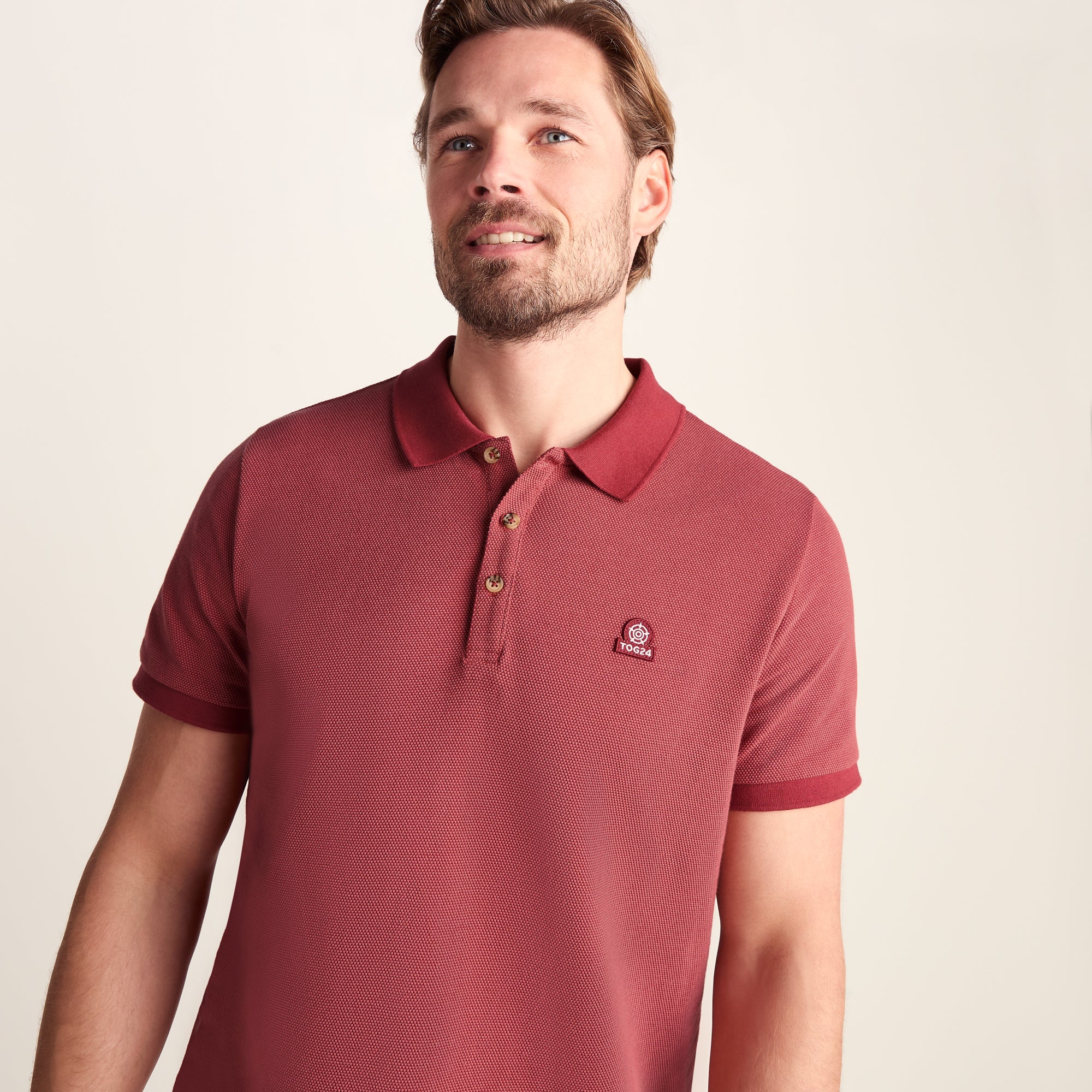 Whitley Mens 100% Cotton Polo Shirt - Redwood - Image 5